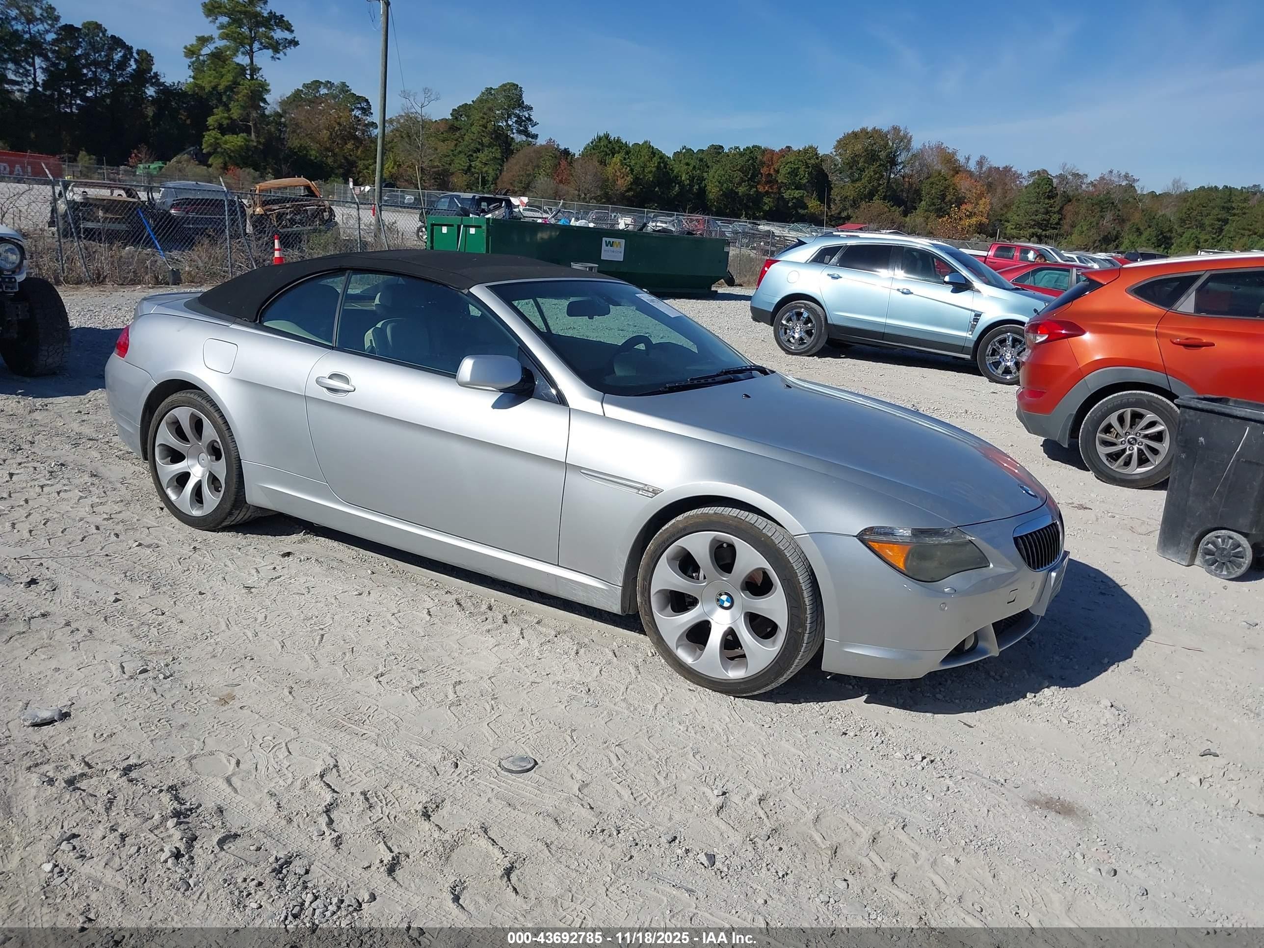 2007 Bmw 650i   Silver vin: WBAEK13517CN81172