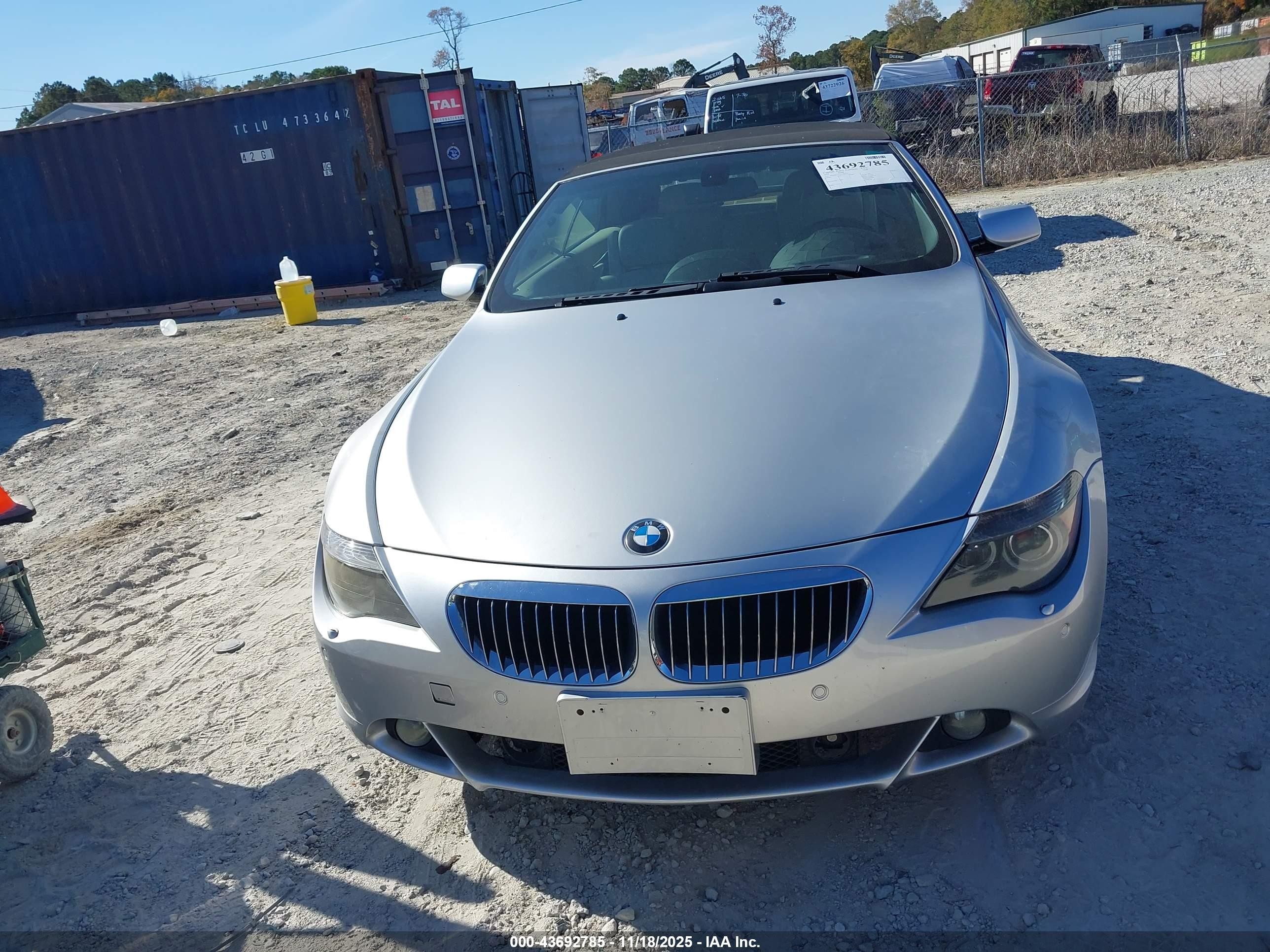 2007 Bmw 650i   Silver vin: WBAEK13517CN81172