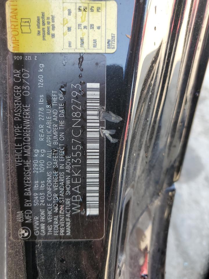 2007 Bmw 650 I Black vin: WBAEK13557CN82793