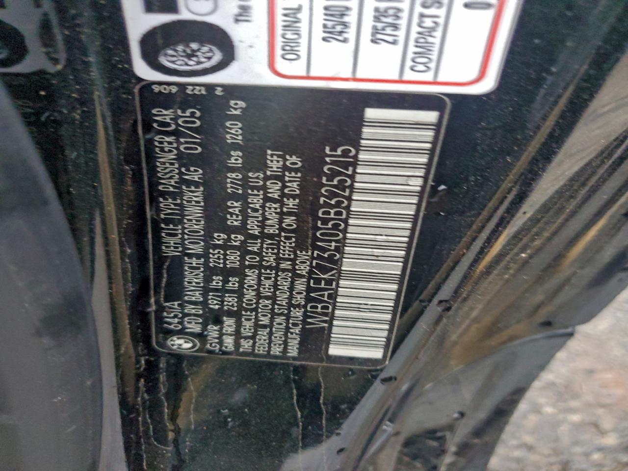 2005 Bmw 645 Ci Automatic Черный vin: WBAEK73405B325215