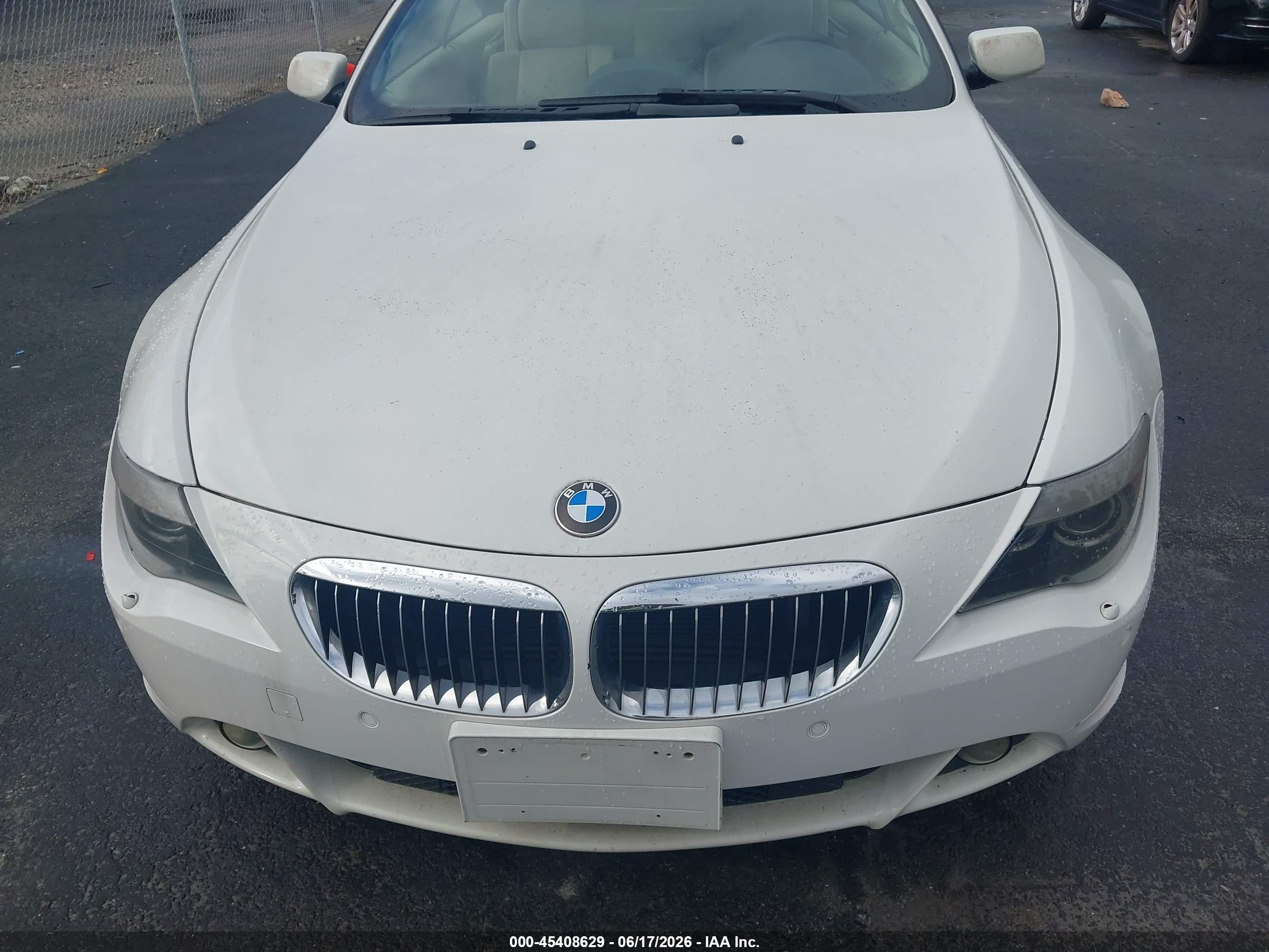 2004 Bmw 645ci   White vin: WBAEK73414B321530