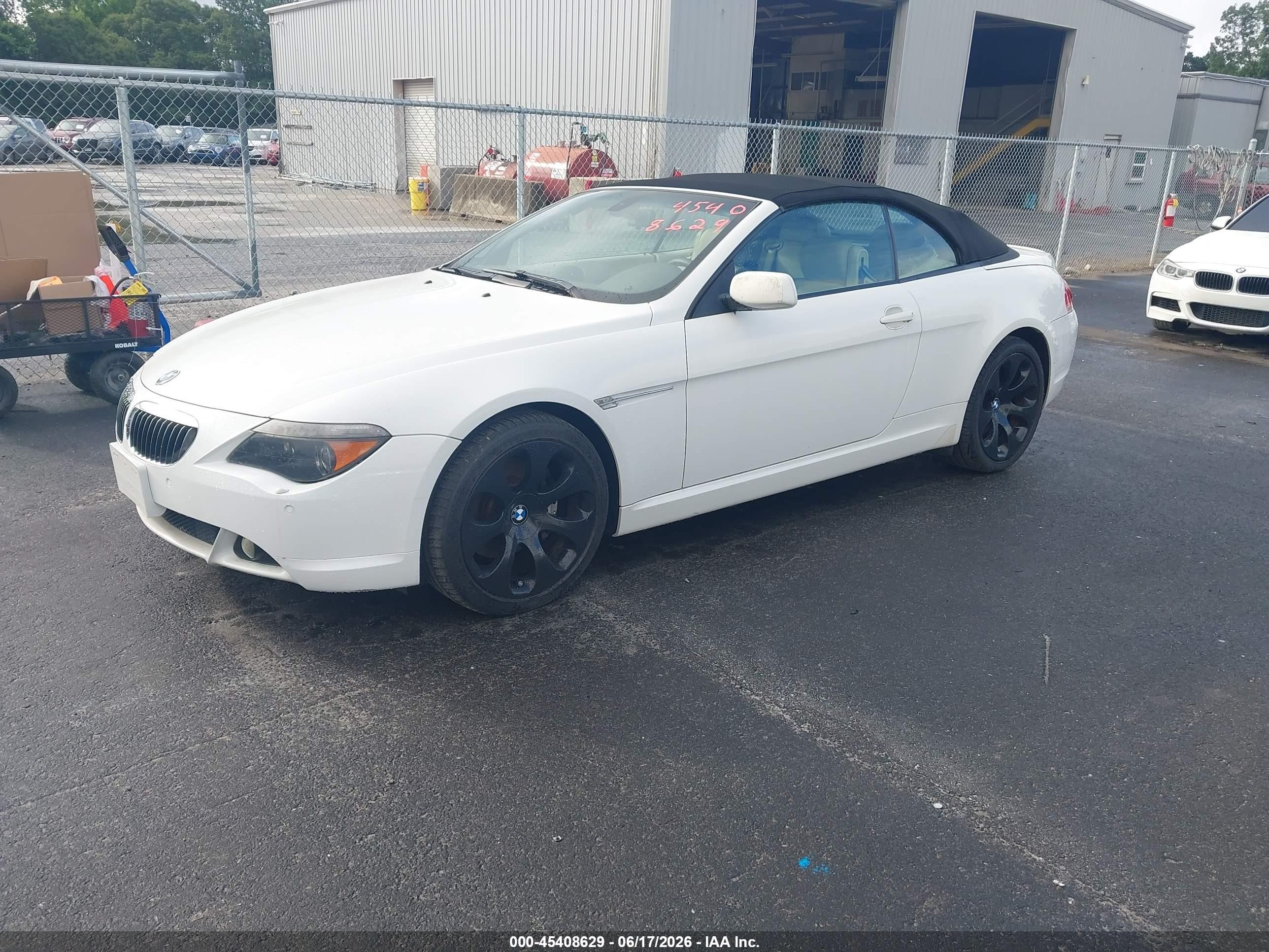 2004 Bmw 645ci   White vin: WBAEK73414B321530