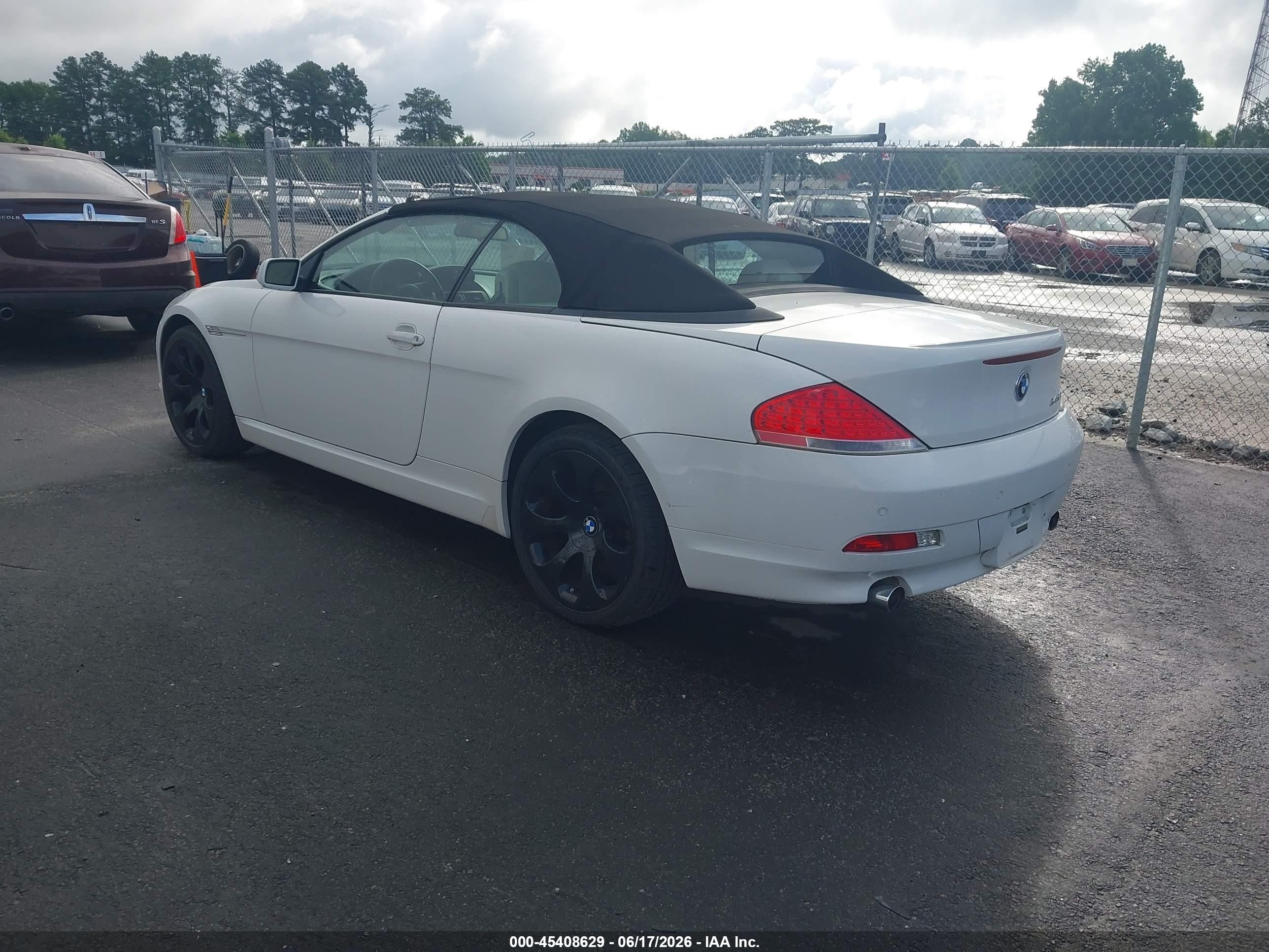 2004 Bmw 645ci   White vin: WBAEK73414B321530