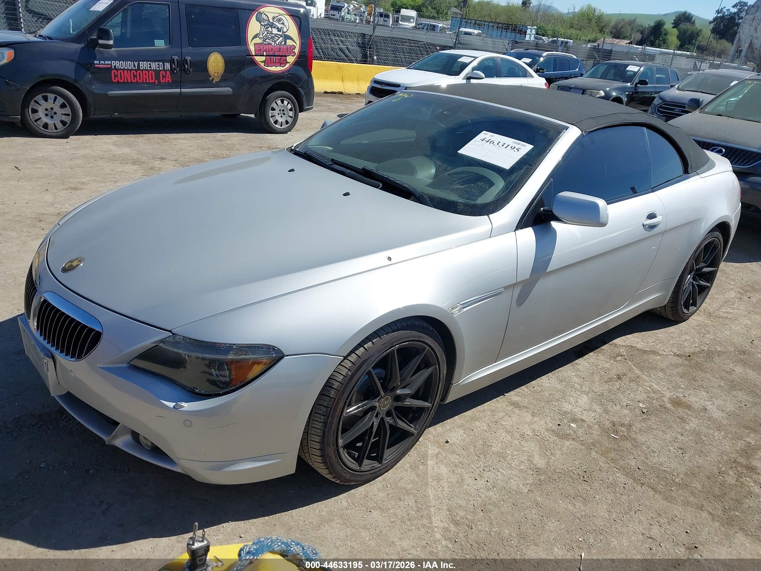 2005 Bmw 645ci   Silver vin: WBAEK73415B323019