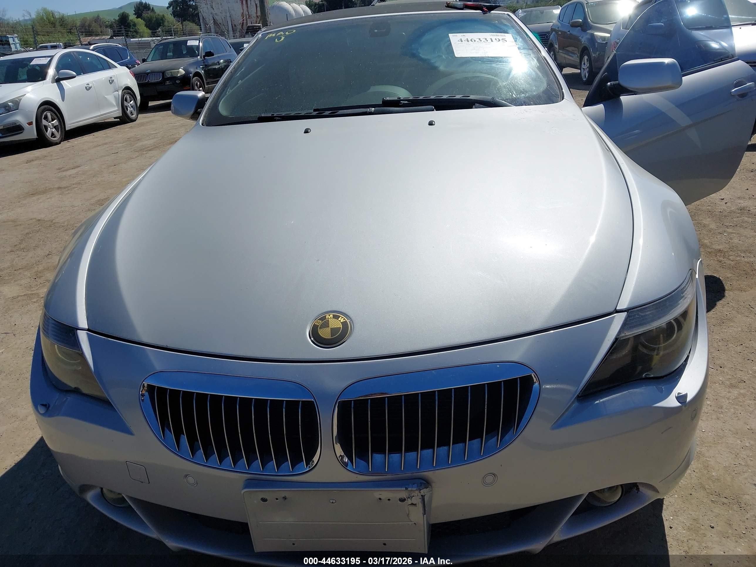 2005 Bmw 645ci   Silver vin: WBAEK73415B323019