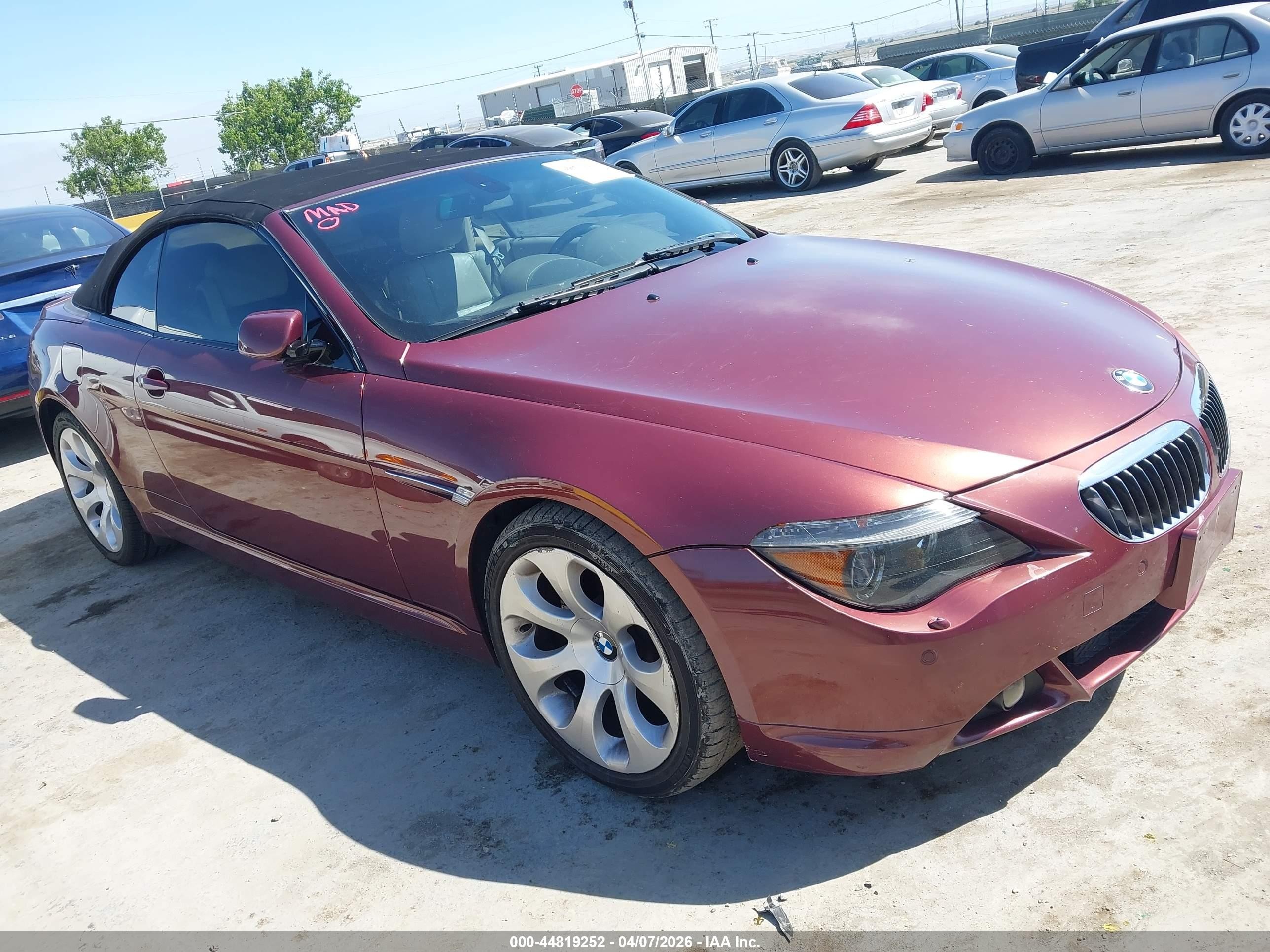 2005 Bmw 645ci   Burgundy vin: WBAEK73425B327807