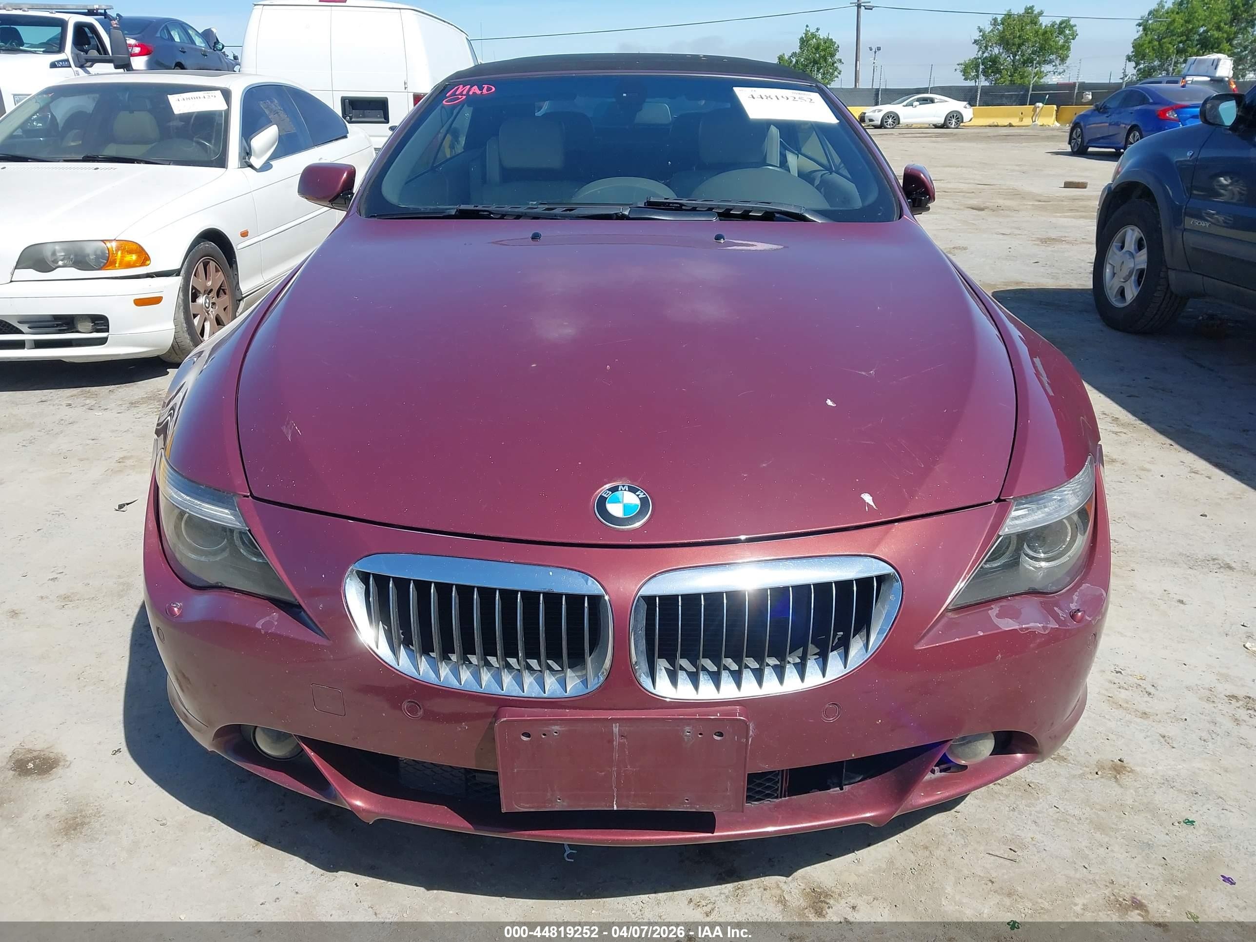 2005 Bmw 645ci   Burgundy vin: WBAEK73425B327807