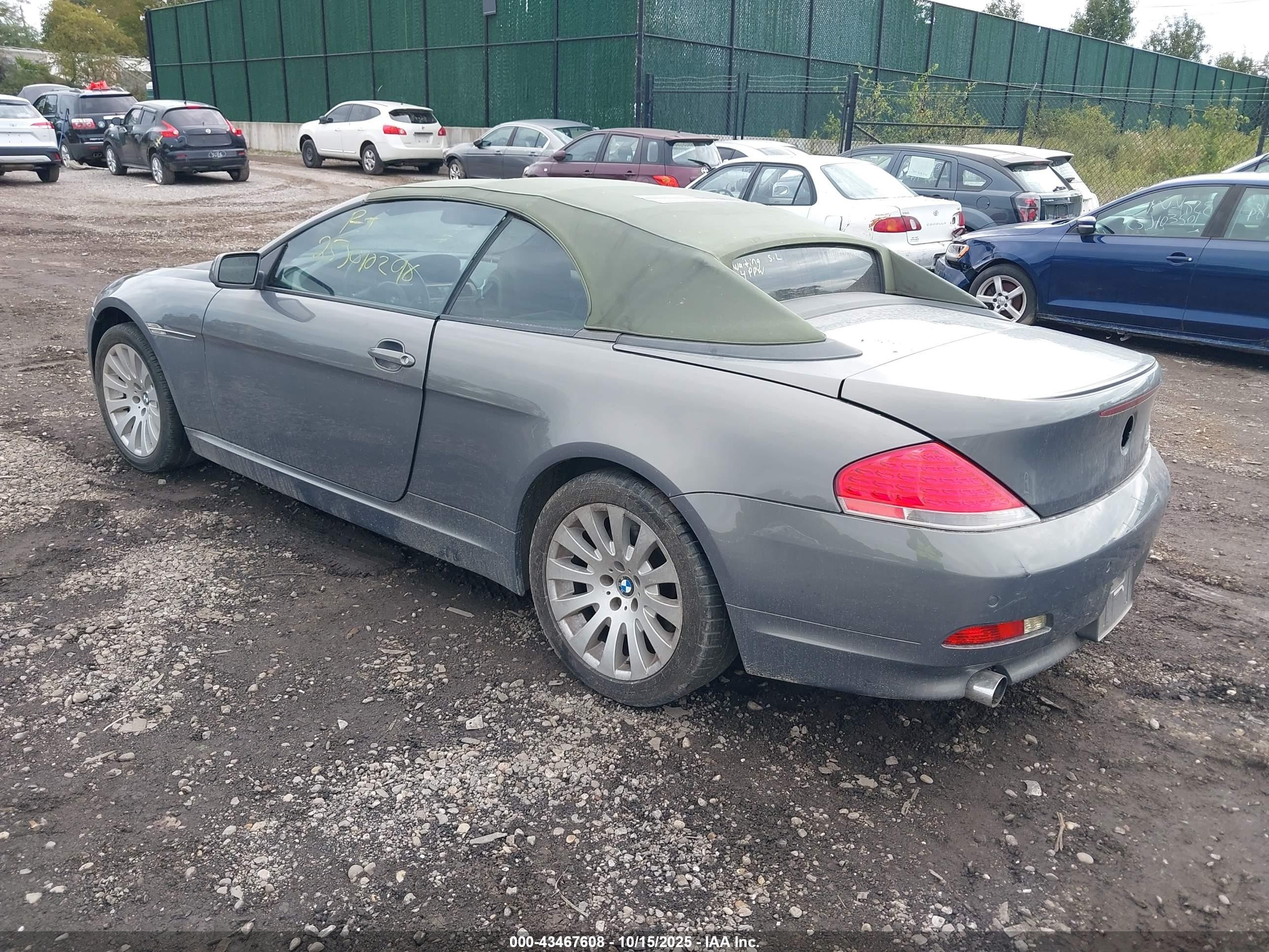 2004 Bmw 645ci   Gray vin: WBAEK73444B320260