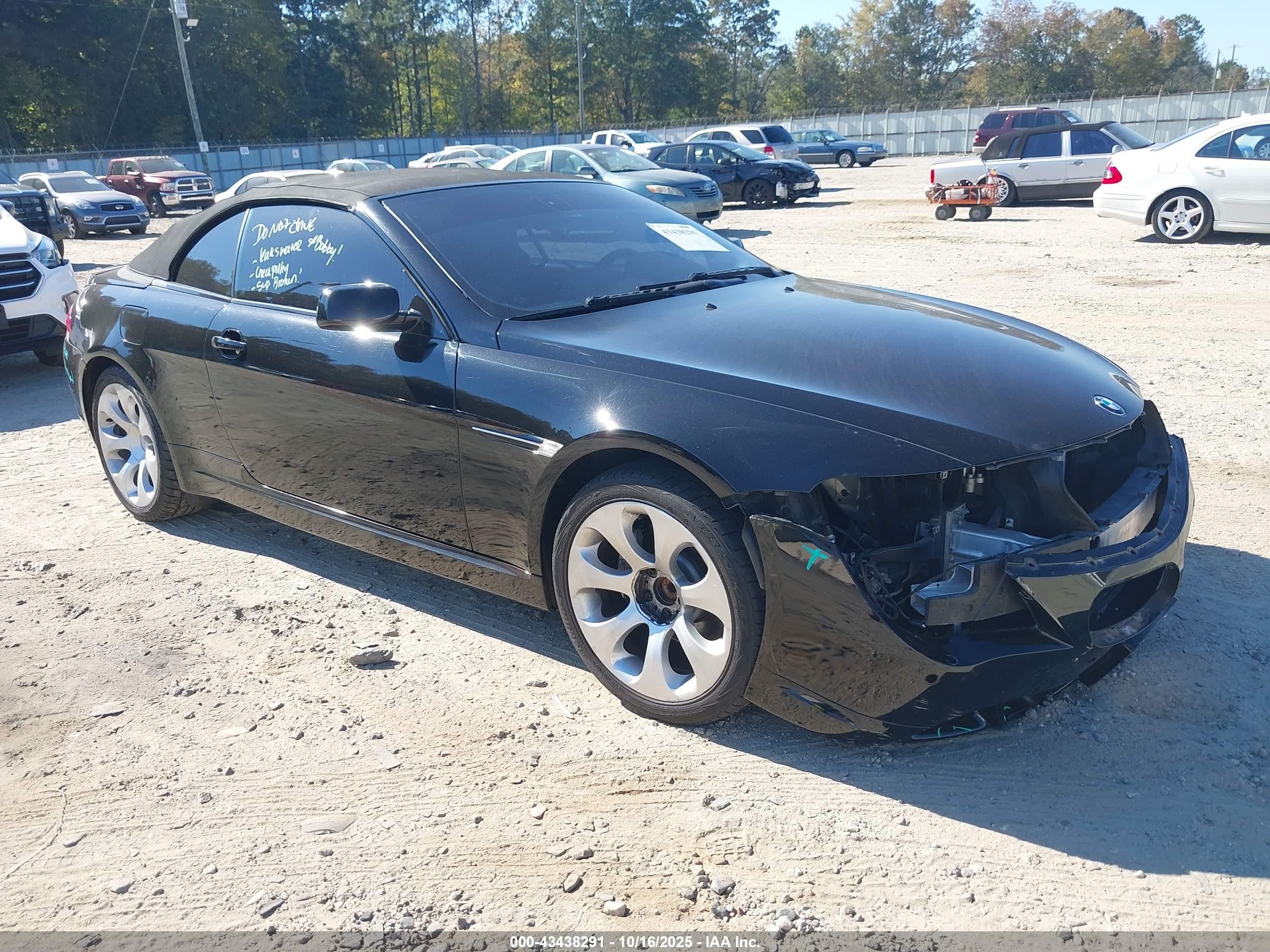 2005 Bmw 645ci   Black vin: WBAEK73455B260880