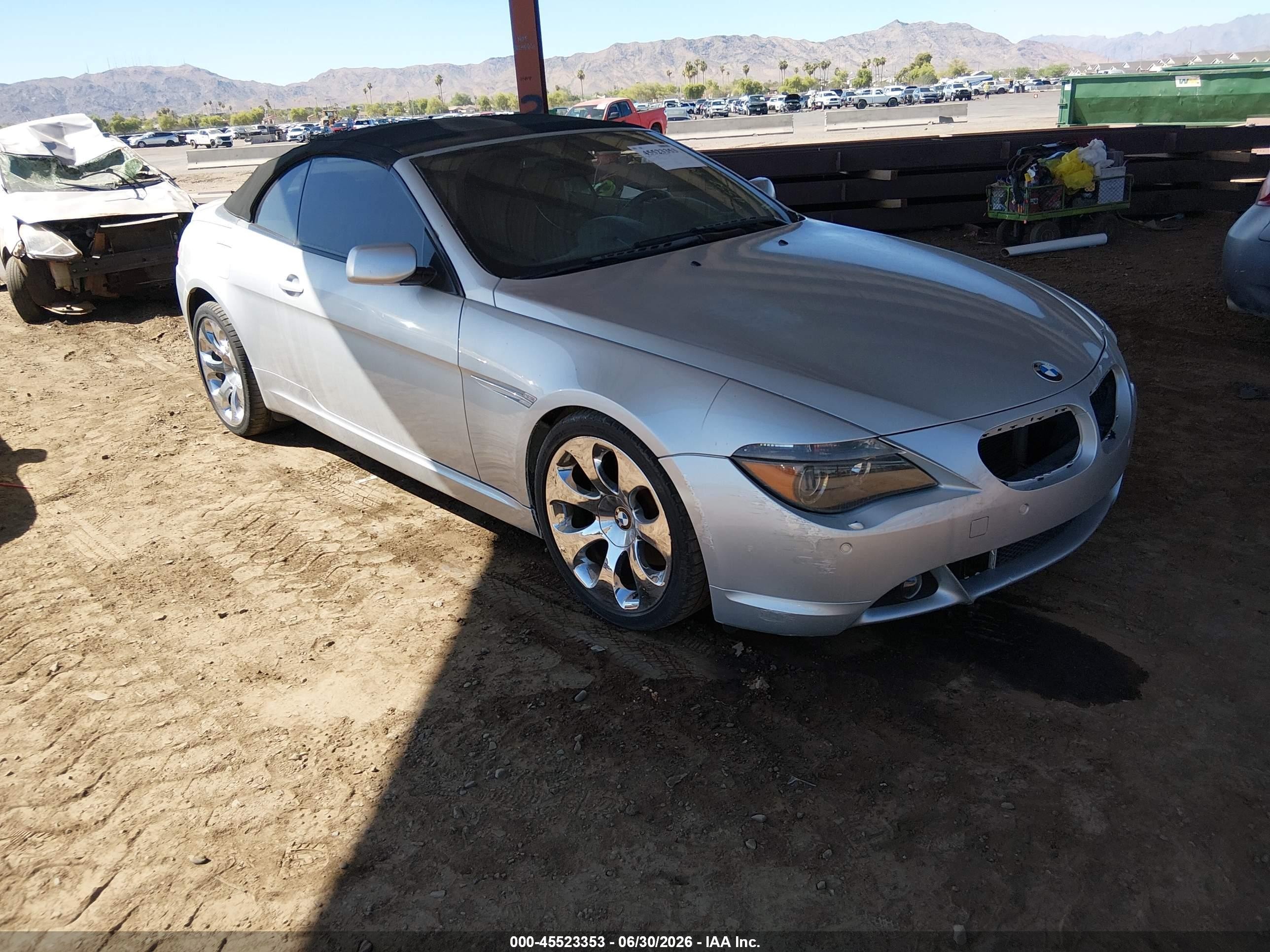2005 Bmw 645ci   Серебряный vin: WBAEK73465B326952