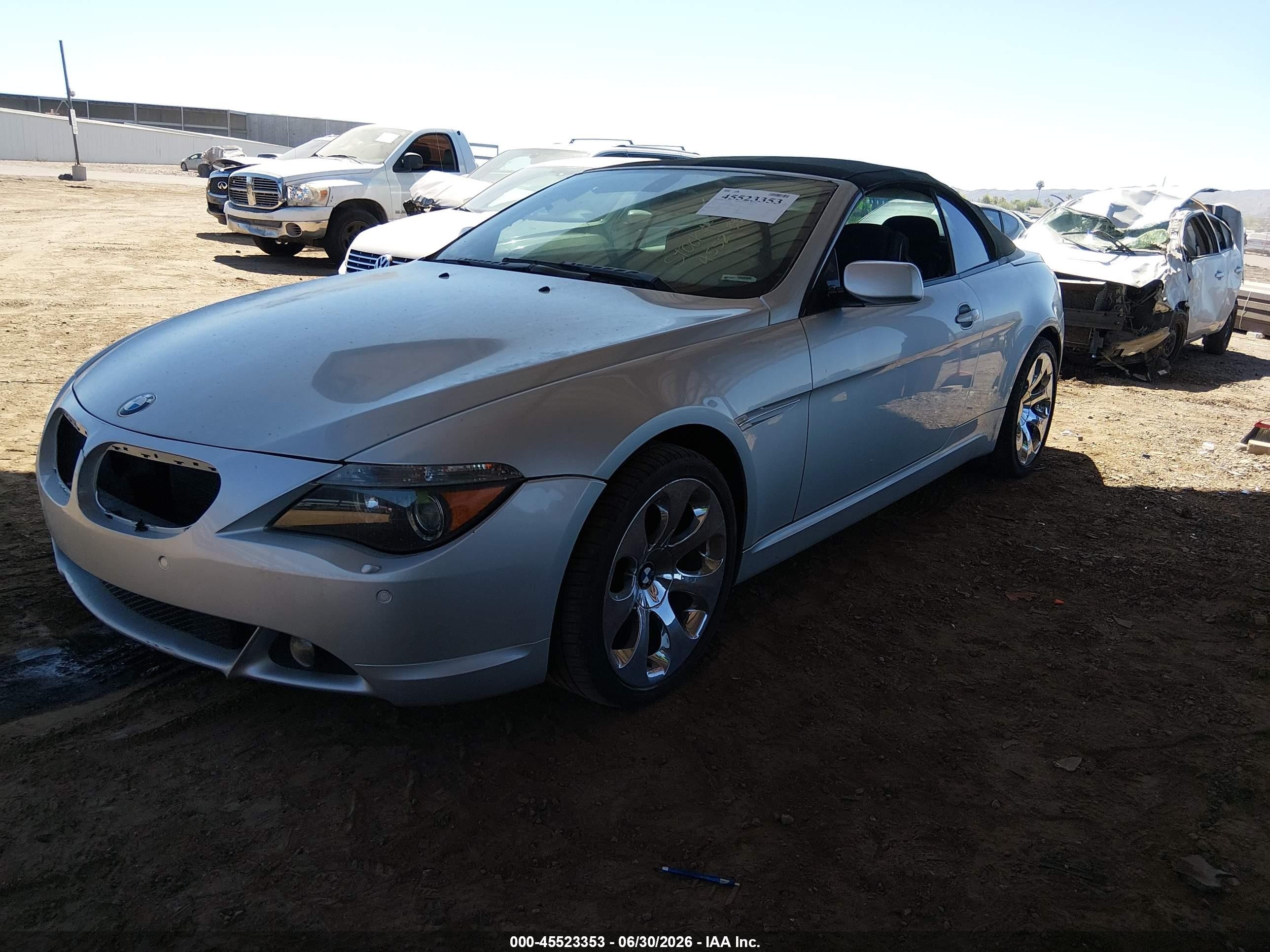 2005 Bmw 645ci   Серебряный vin: WBAEK73465B326952