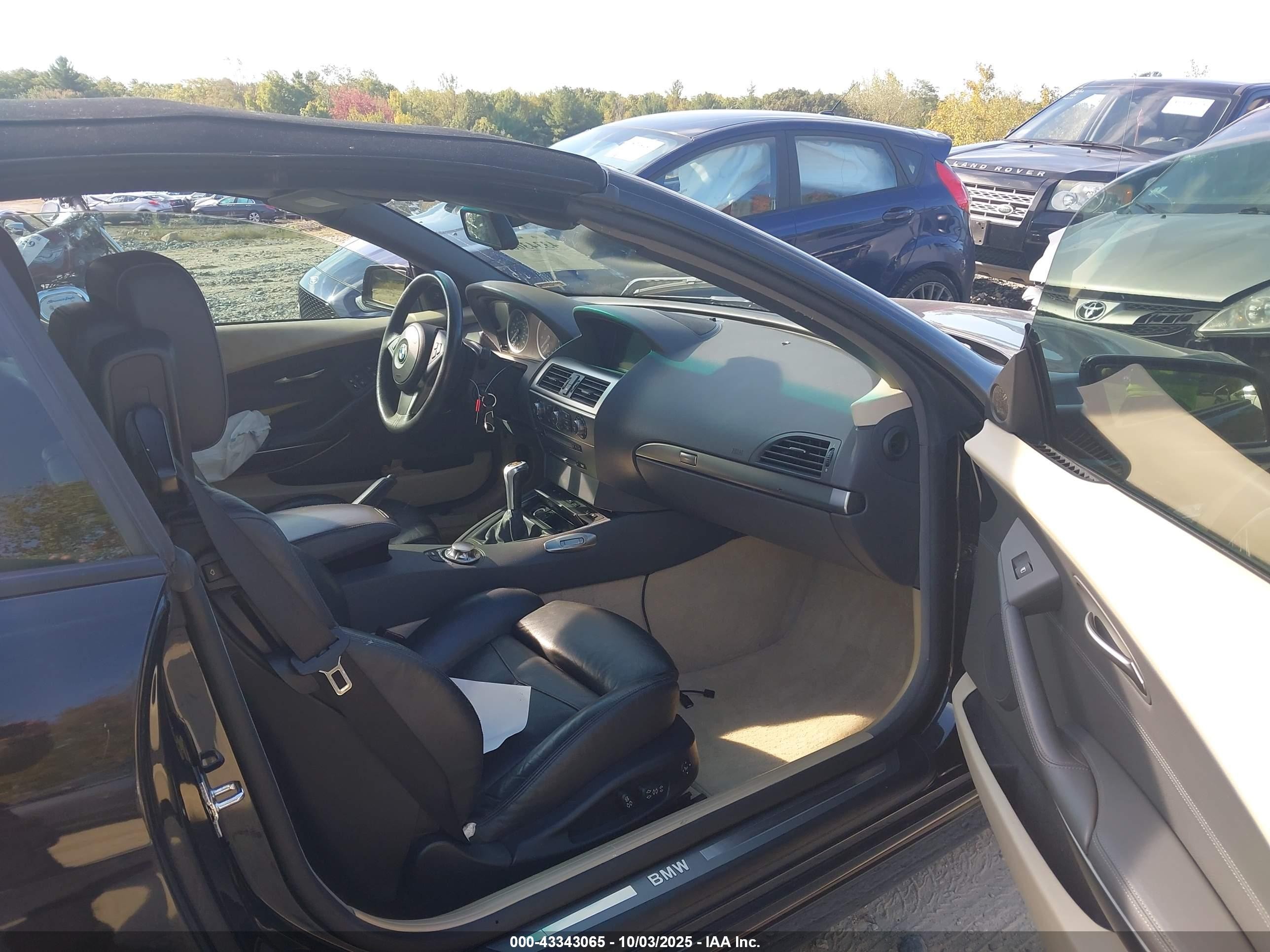 2005 Bmw 645ci   Black vin: WBAEK73475B261187