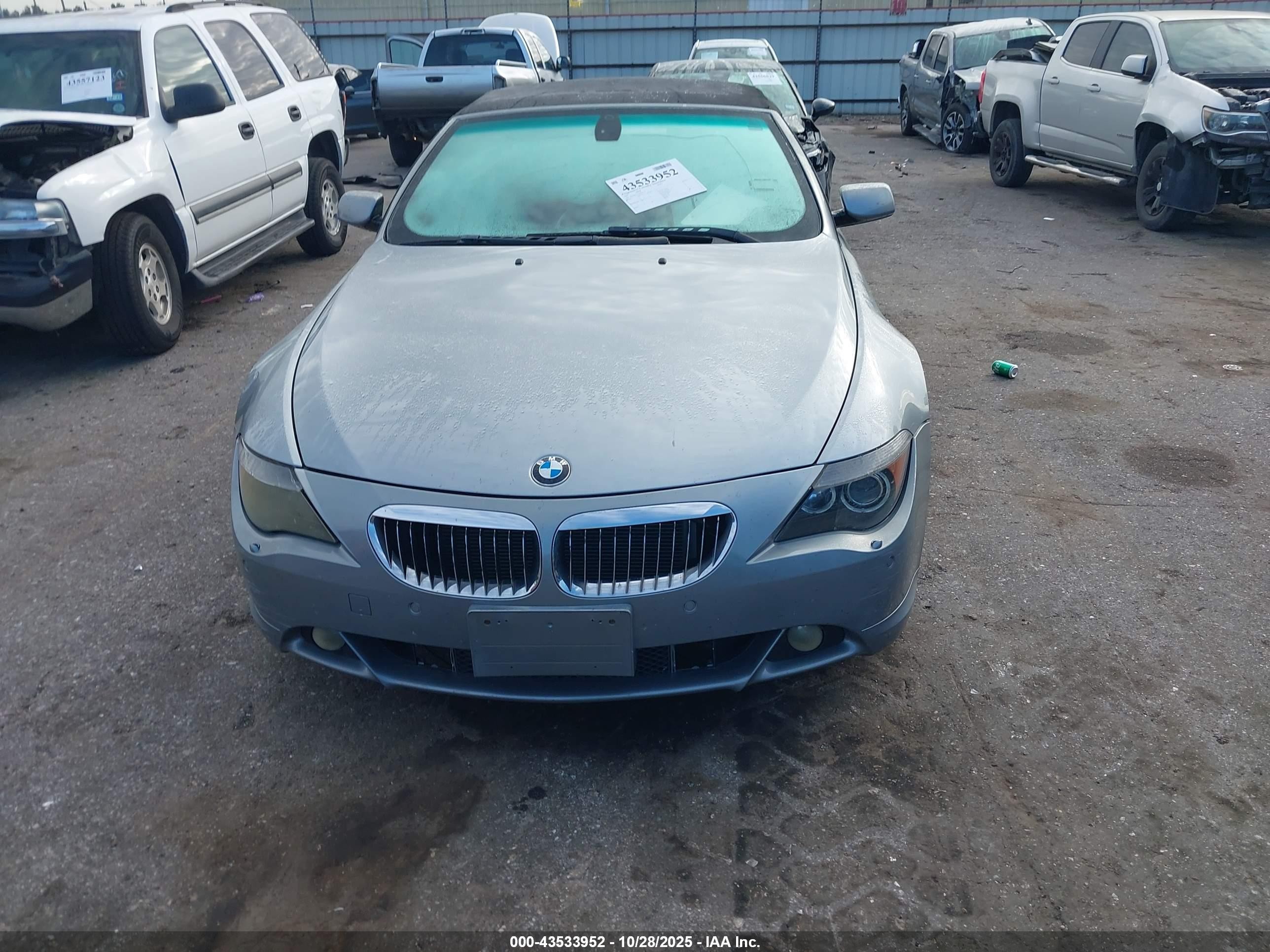 2005 Bmw 645ci   Серый vin: WBAEK73475B328399