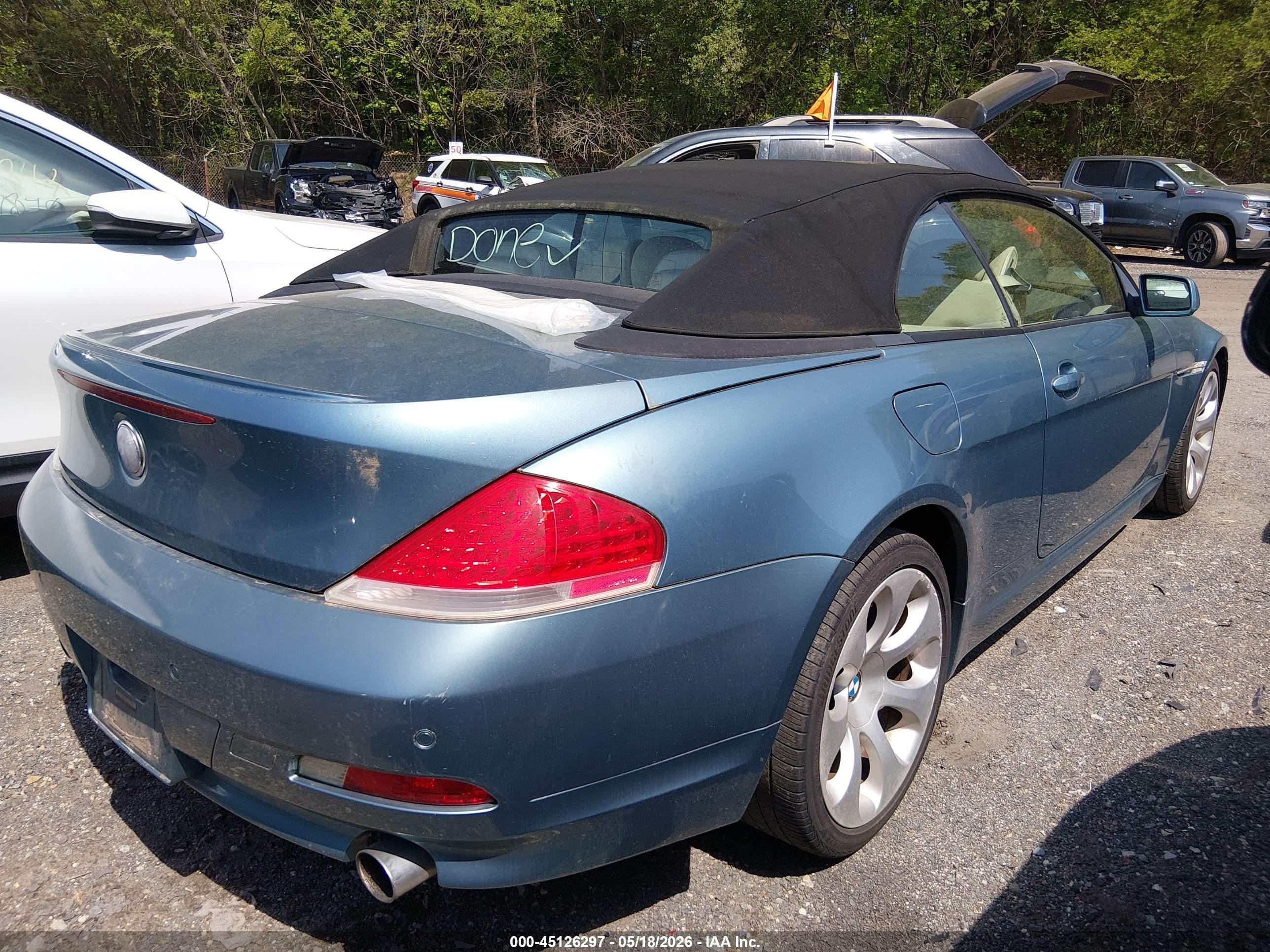 2004 Bmw 645ci   Синий vin: WBAEK73494B320769