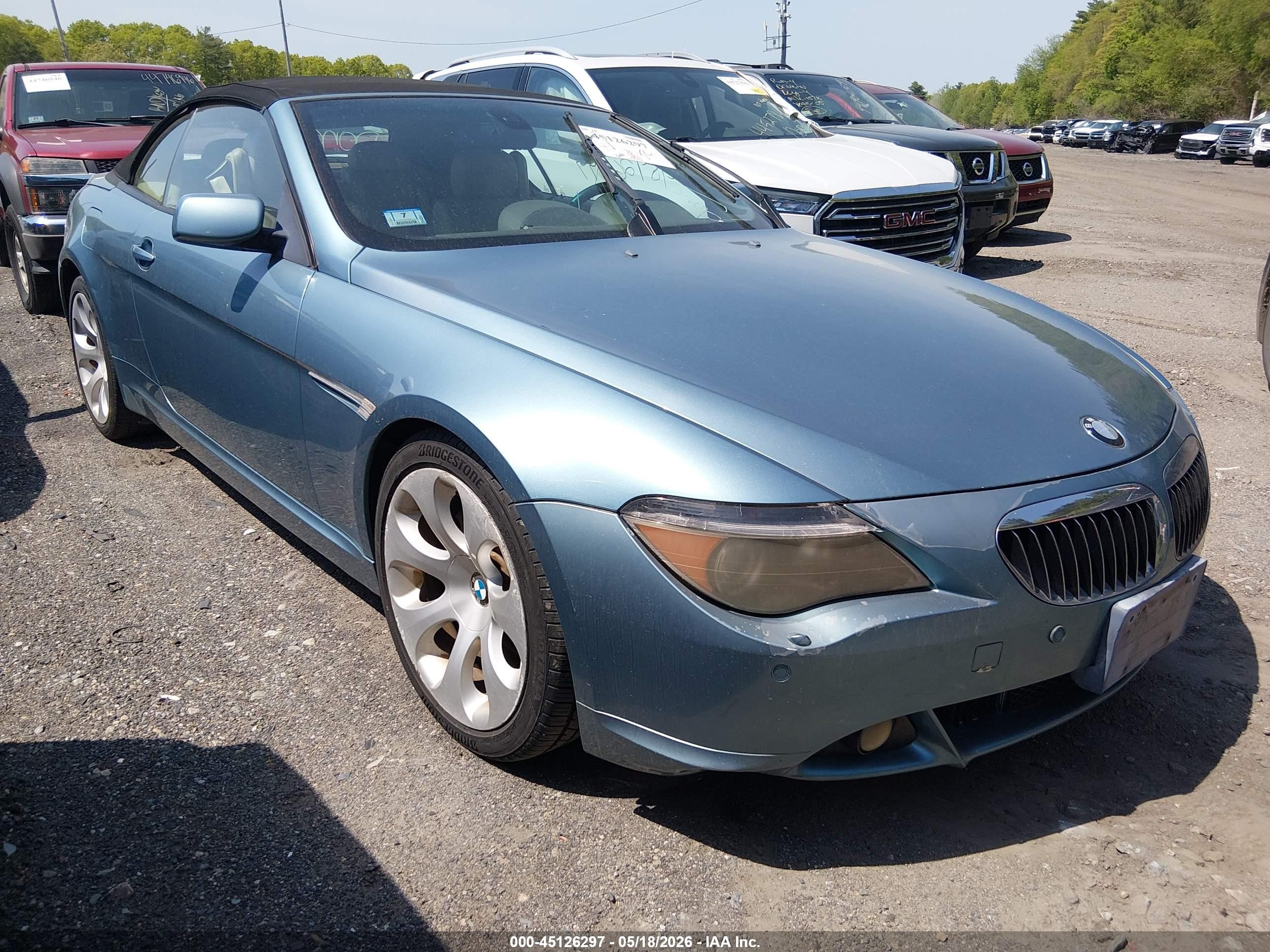 2004 Bmw 645ci   Blue vin: WBAEK73494B320769