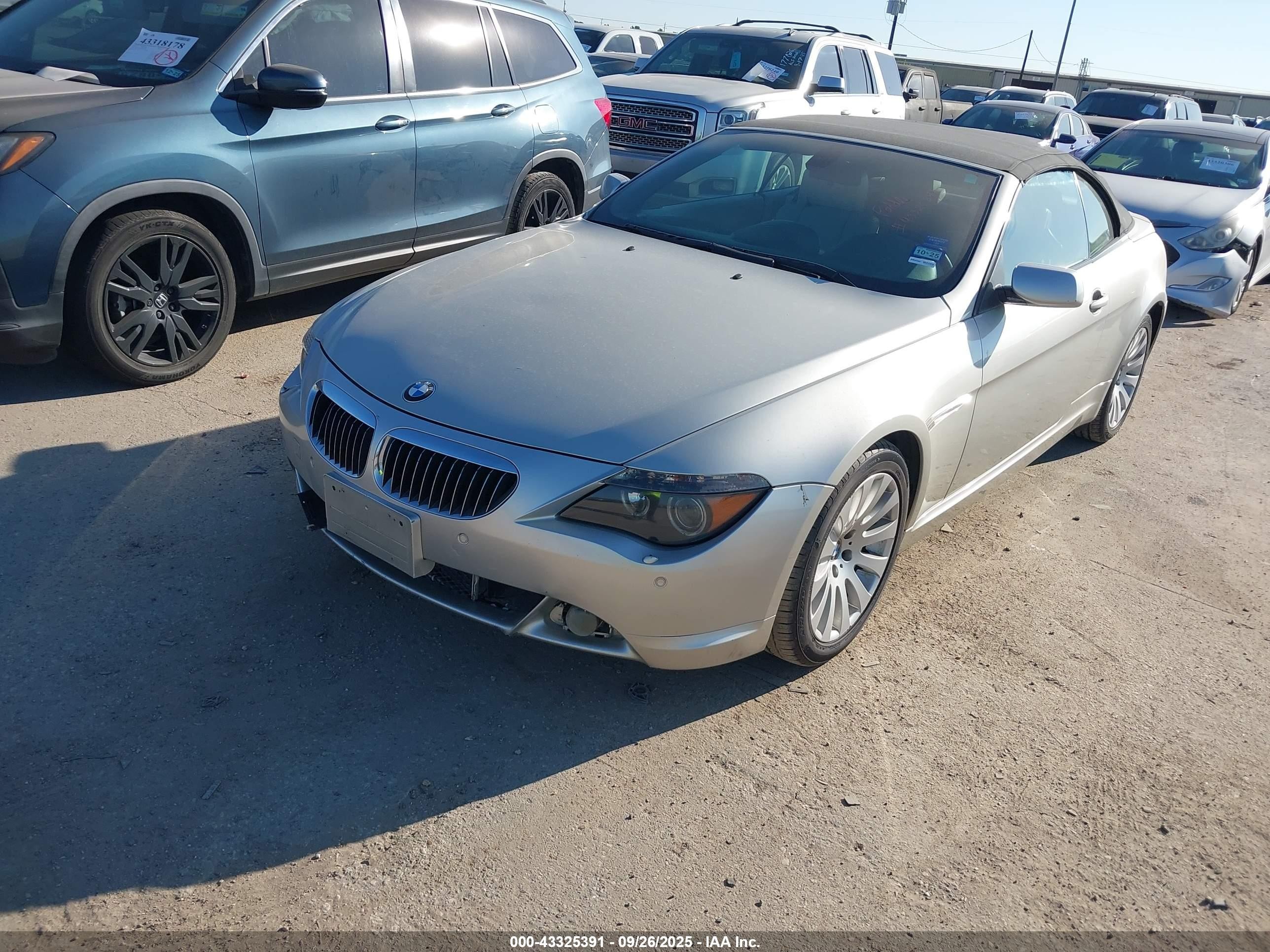 2005 Bmw 645ci   Silver vin: WBAEK73495B328565