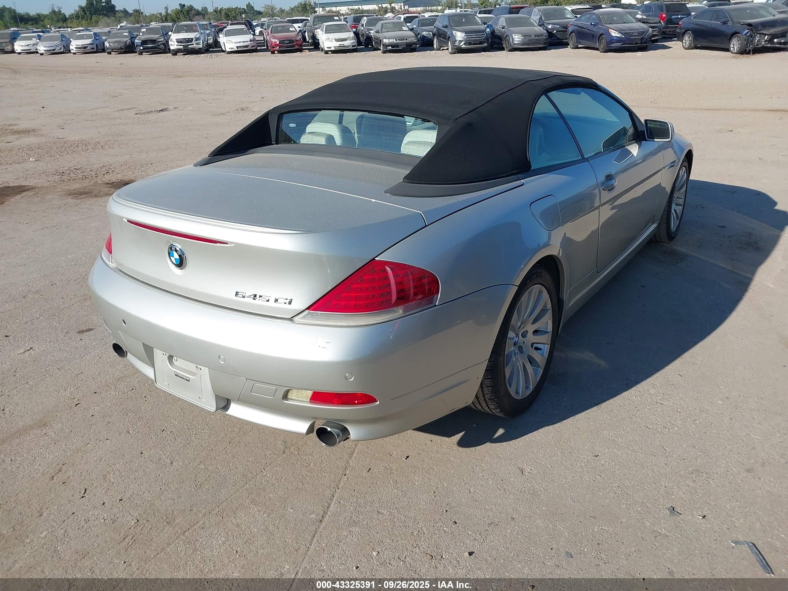 2005 Bmw 645ci   Silver vin: WBAEK73495B328565
