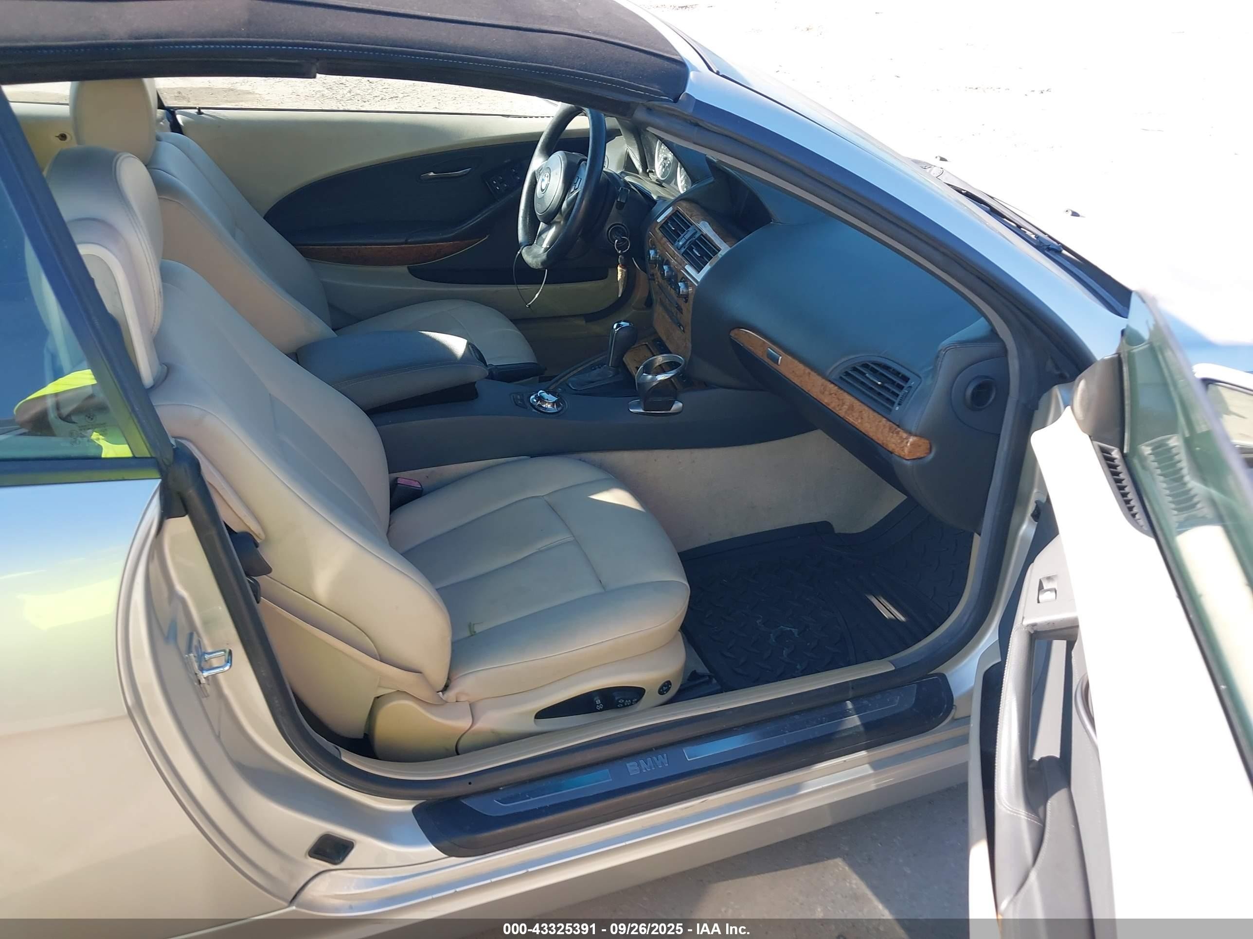 2005 Bmw 645ci   Silver vin: WBAEK73495B328565