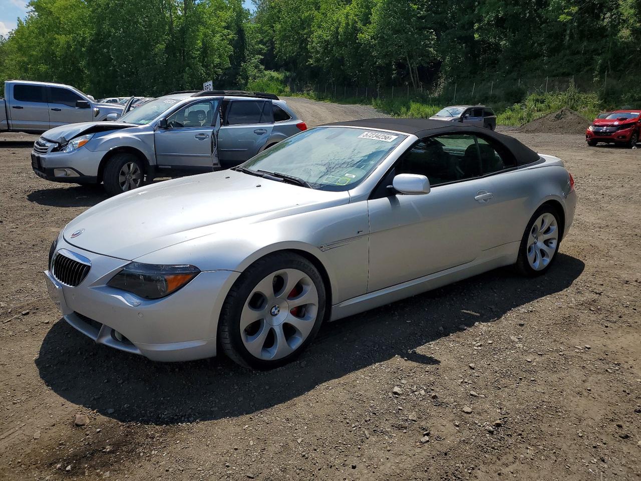 2004 Bmw 645 Ci Automatic Silver vin: WBAEK734X4B260601
