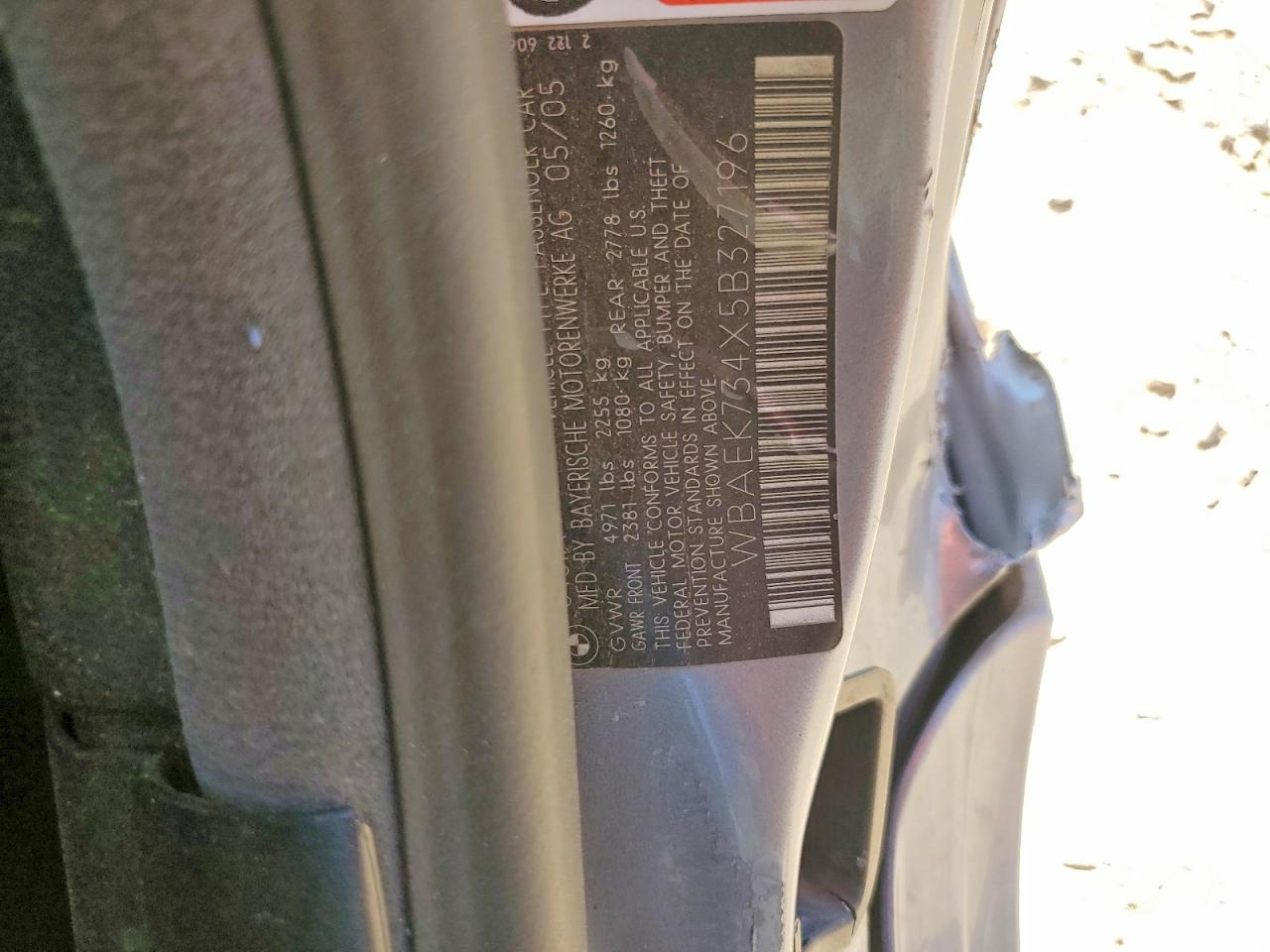 2005 Bmw 645 Ci Automatic Silver vin: WBAEK734X5B327196