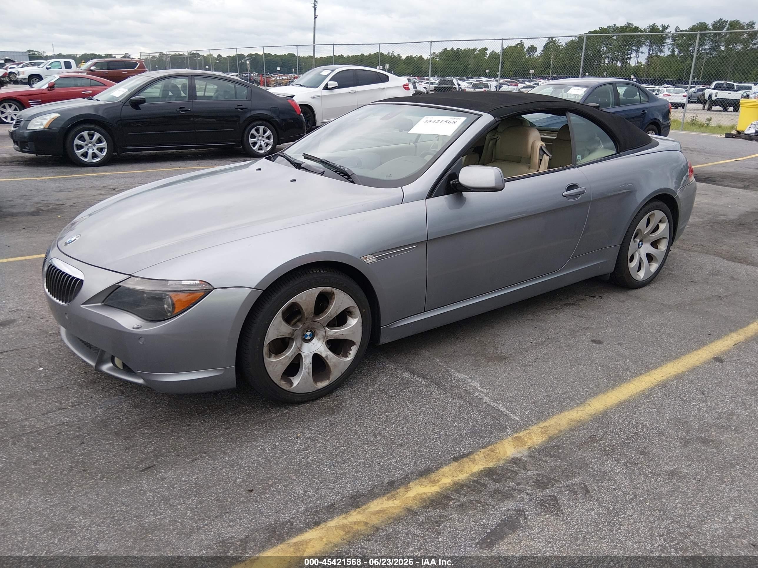 2005 Bmw 645ci   Silver vin: WBAEK734X5B328882