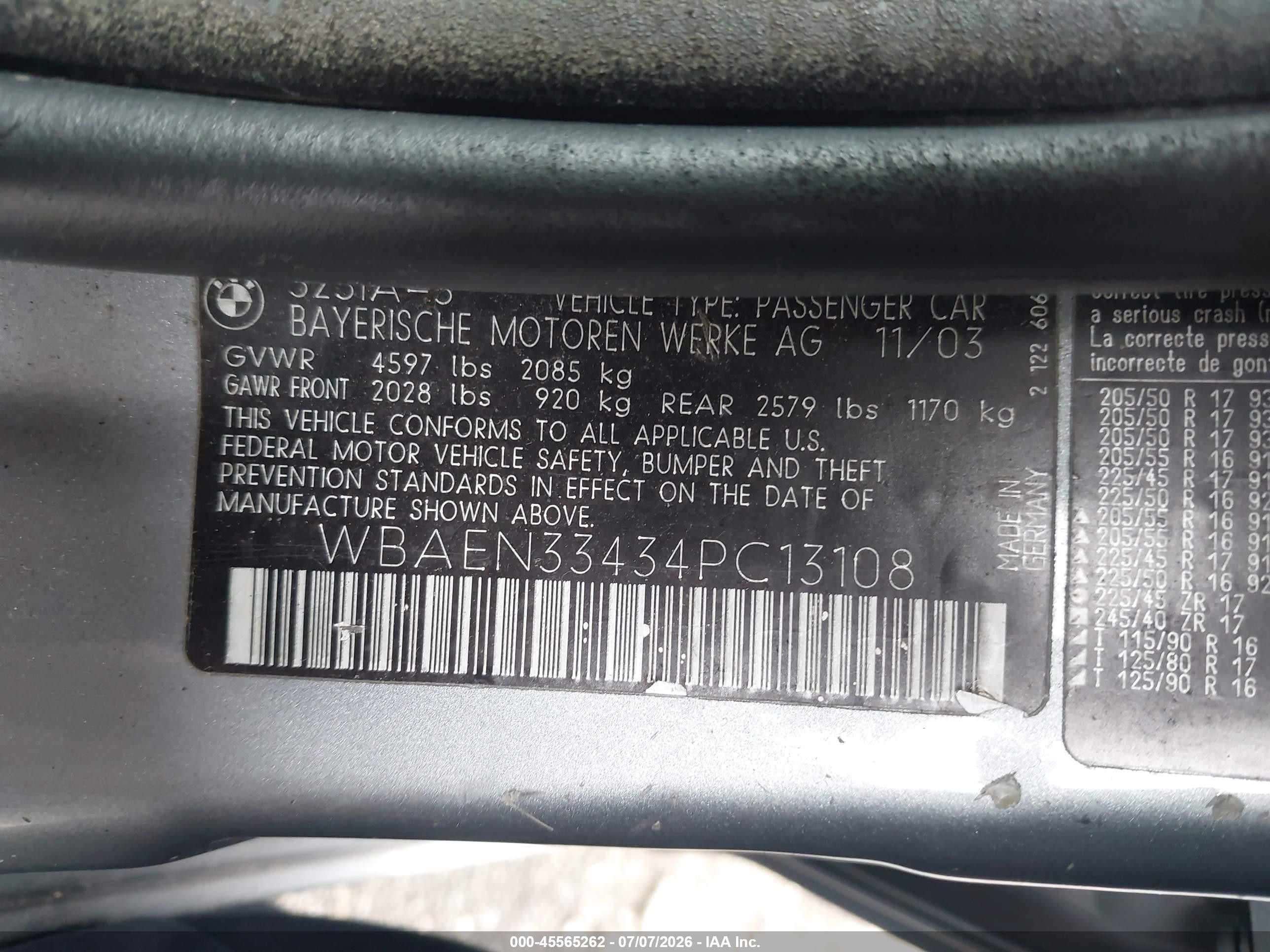 2004 Bmw 325it   Silver vin: WBAEN33434PC13108