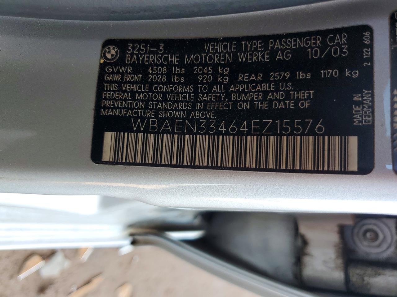 2004 Bmw 325 It Silver vin: WBAEN33464EZ15576