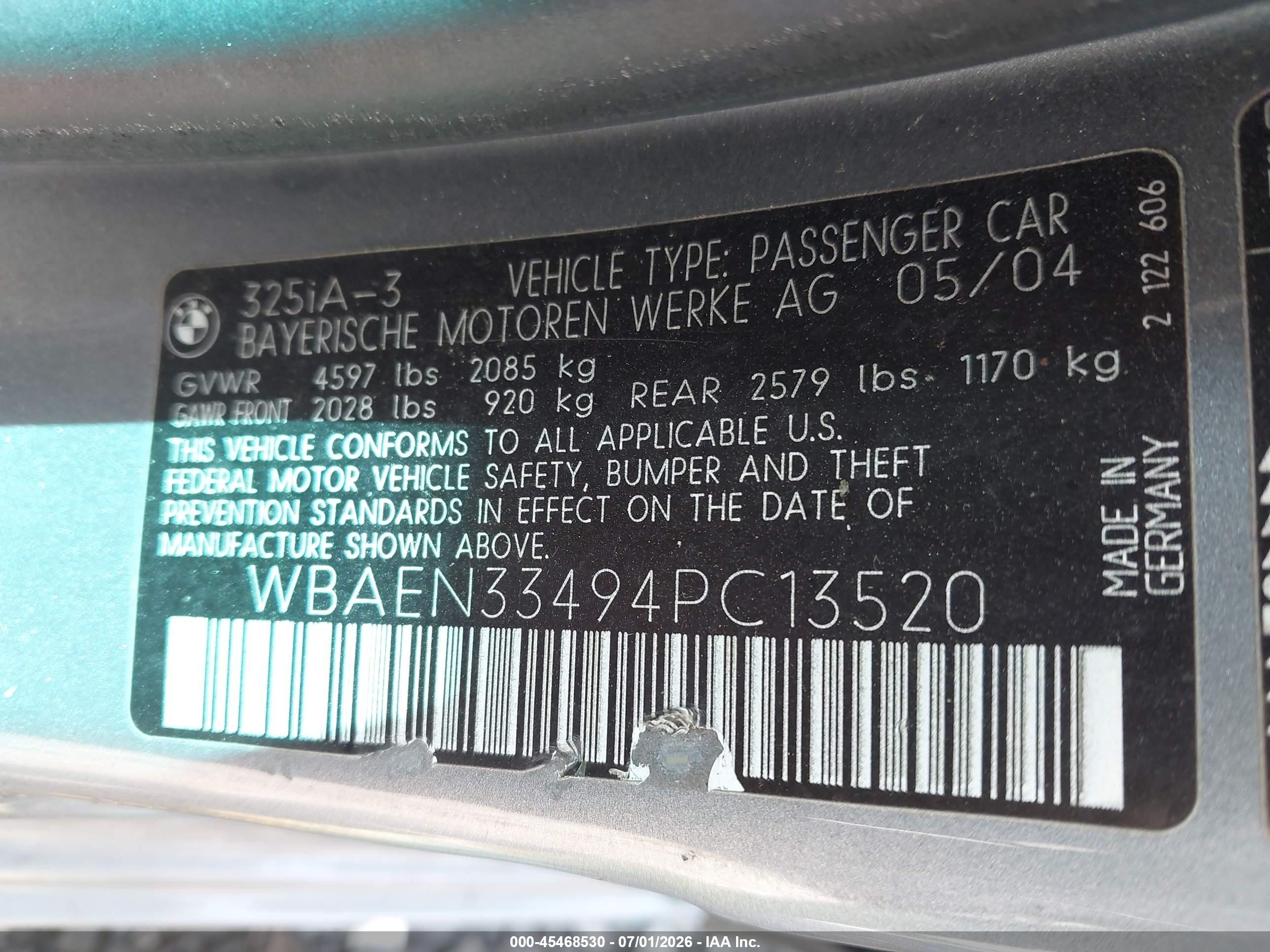 2004 Bmw 325it   Silver vin: WBAEN33494PC13520