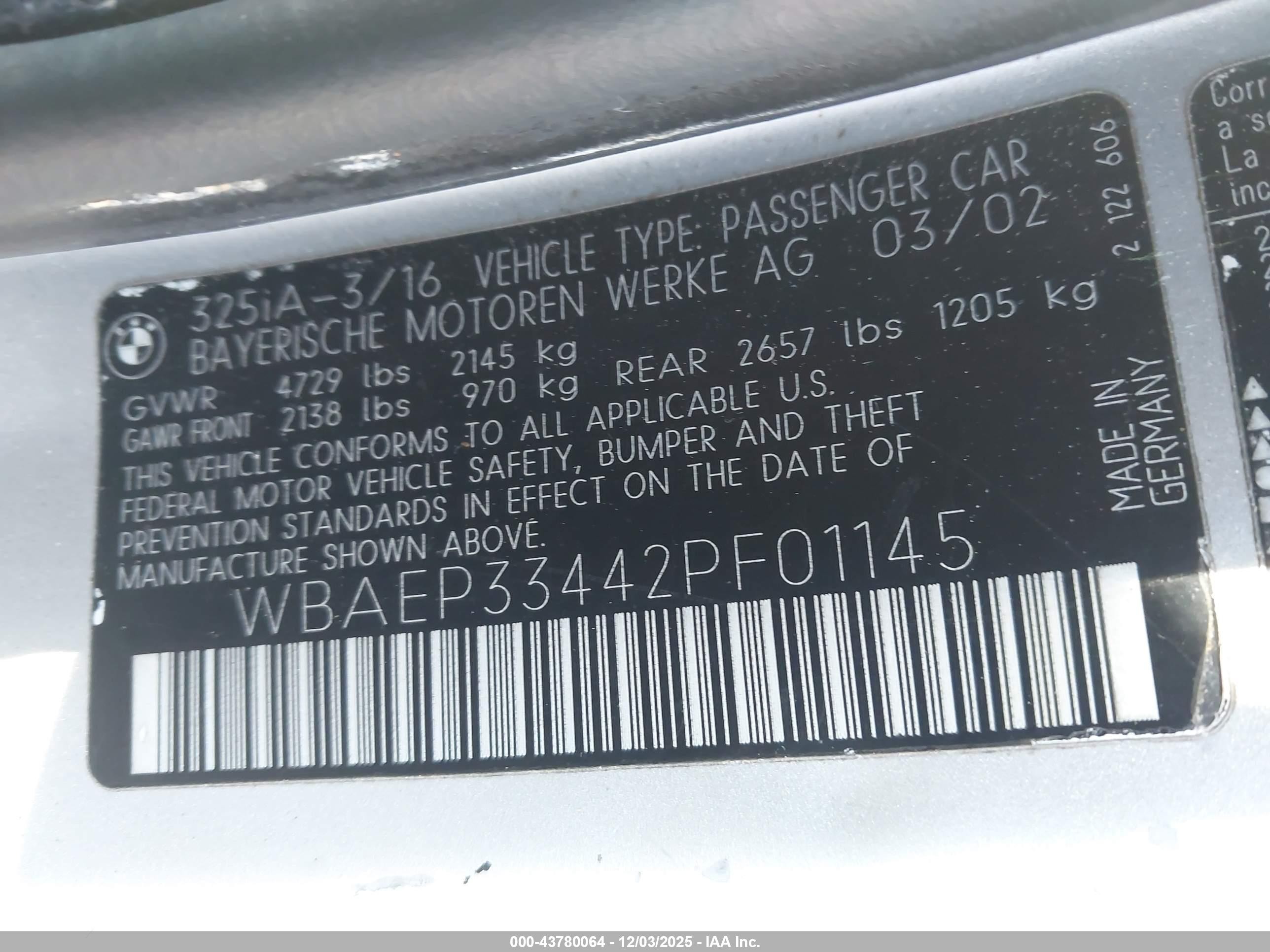 2002 Bmw 325xit   Silver vin: WBAEP33442PF01145