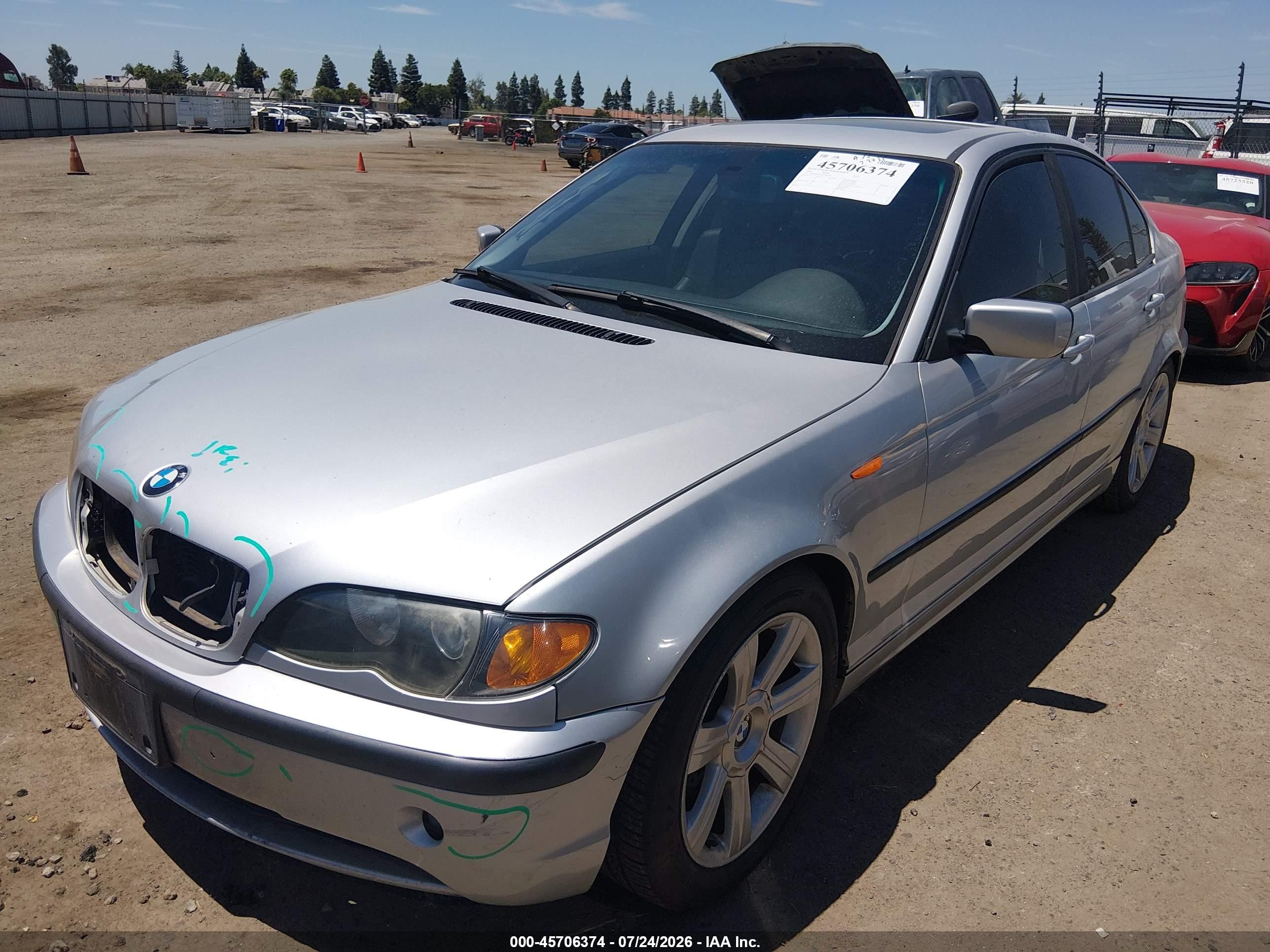 2004 Bmw 325i Silver vin: WBAET37444NJ45796