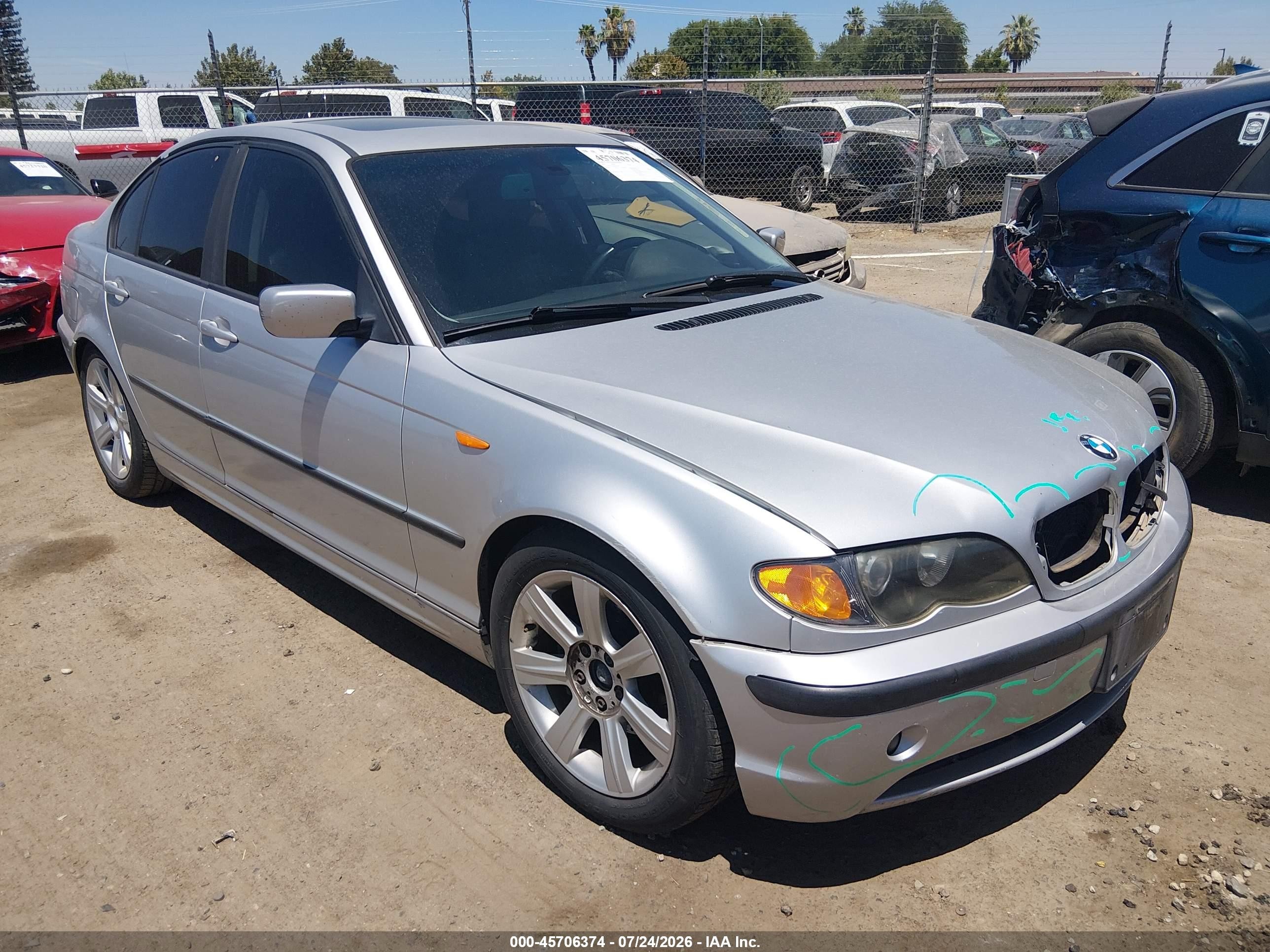 2004 Bmw 325i Silver vin: WBAET37444NJ45796