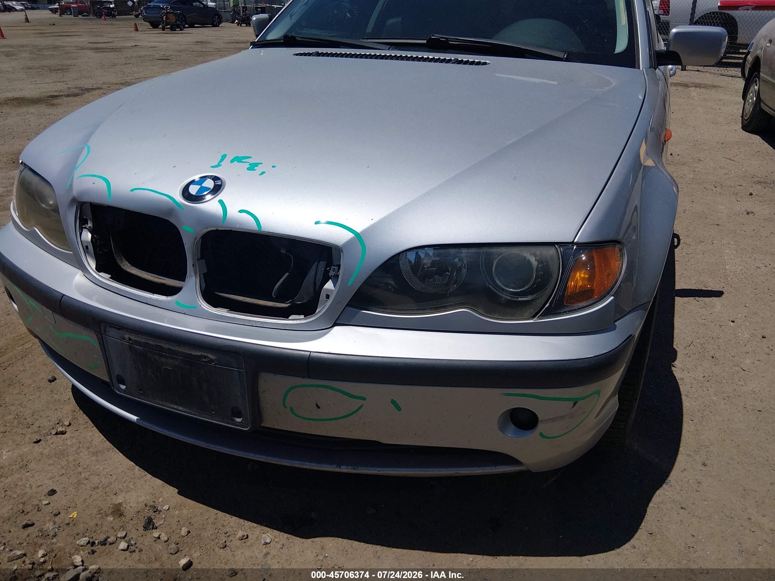 2004 Bmw 325i Silver vin: WBAET37444NJ45796