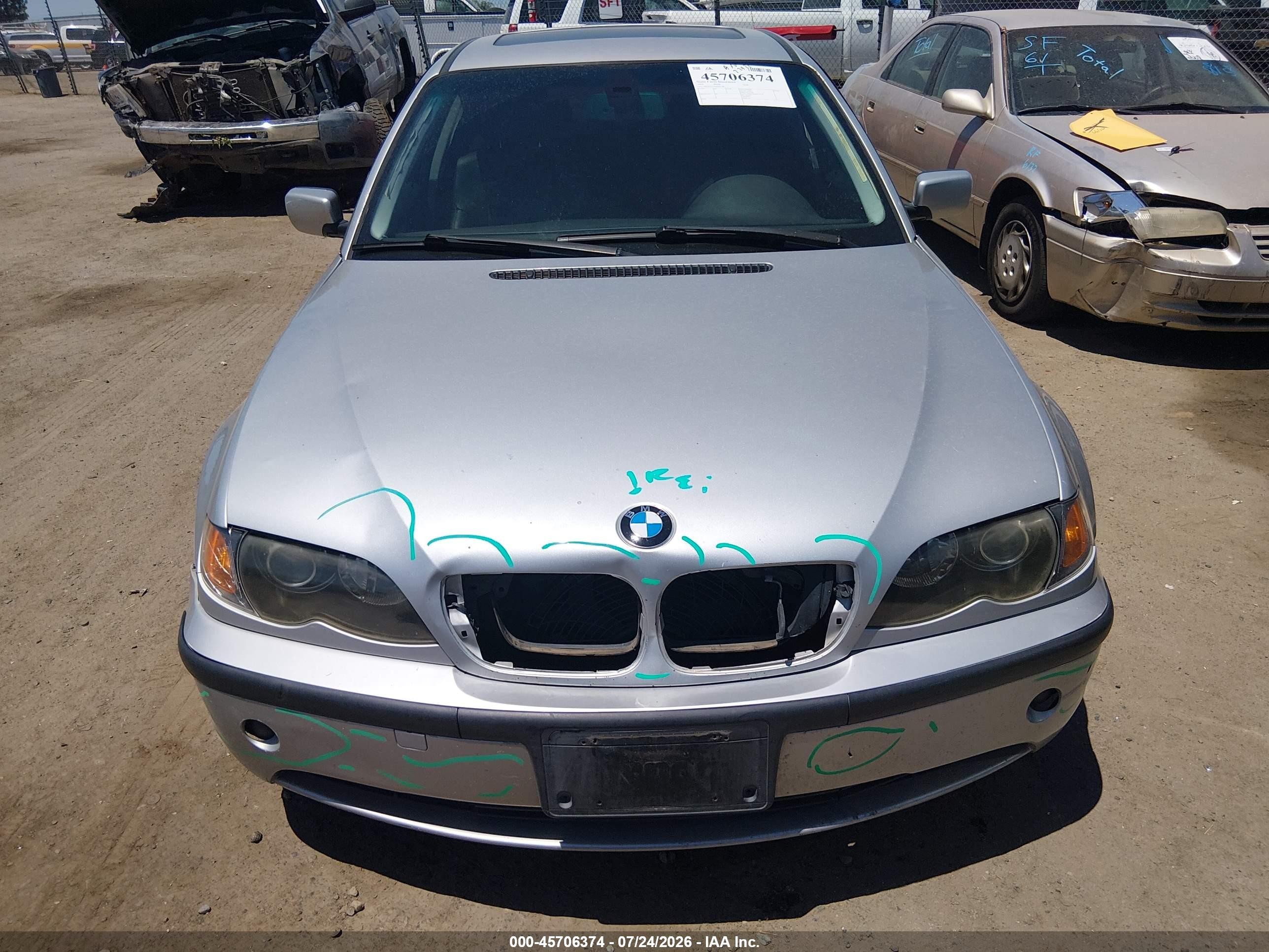 2004 Bmw 325i Silver vin: WBAET37444NJ45796