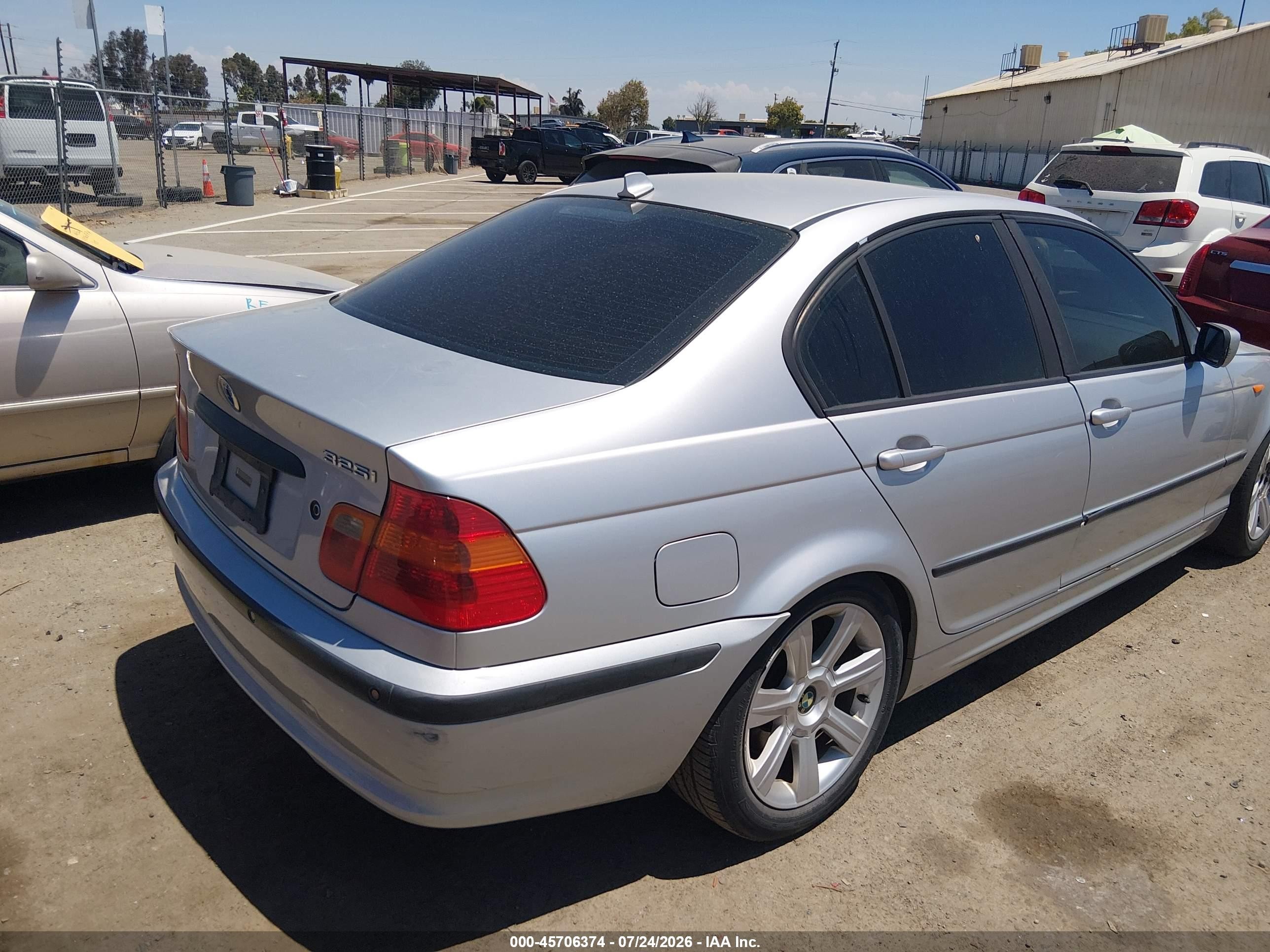 2004 Bmw 325i Silver vin: WBAET37444NJ45796