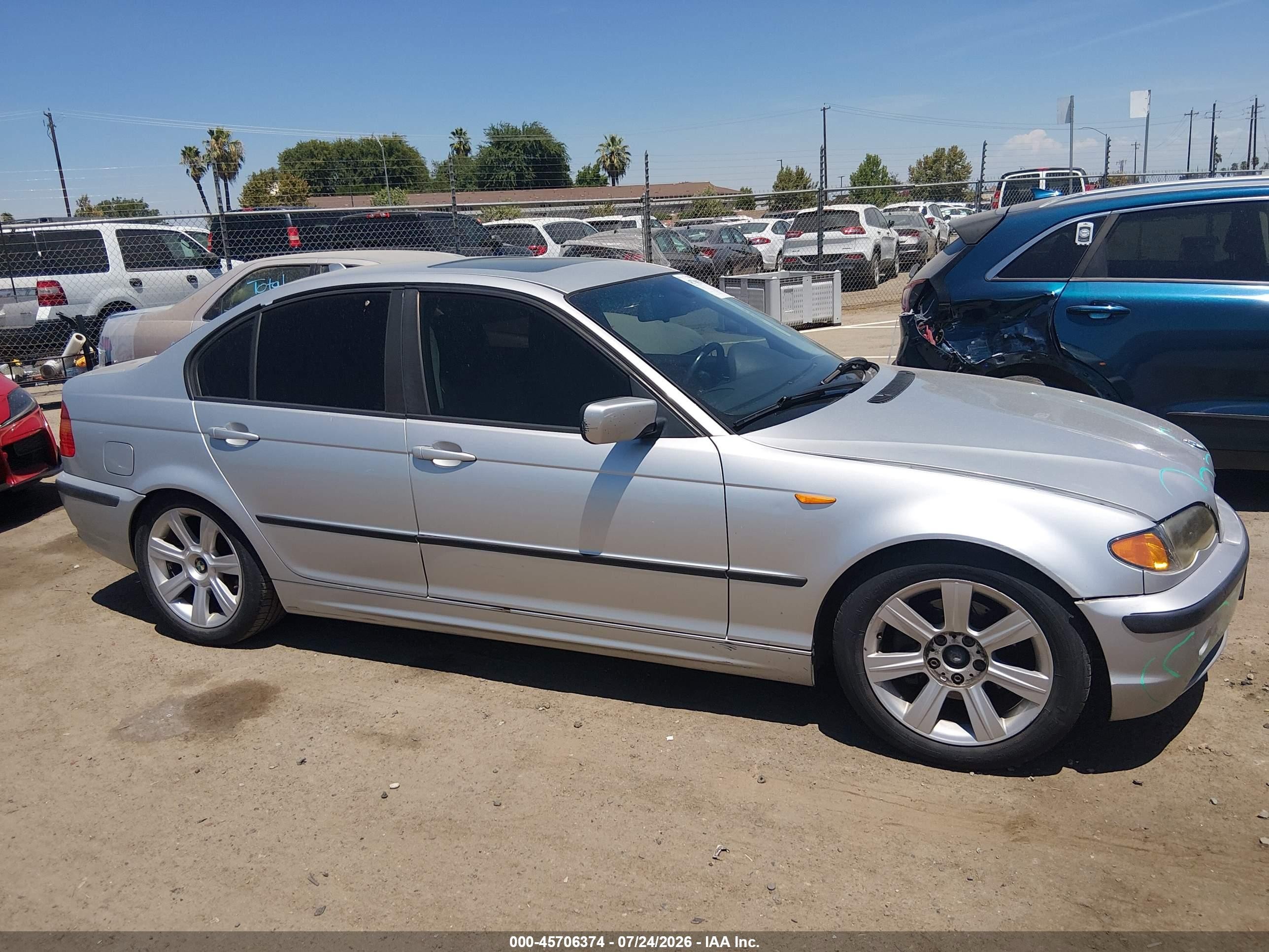 2004 Bmw 325i Silver vin: WBAET37444NJ45796