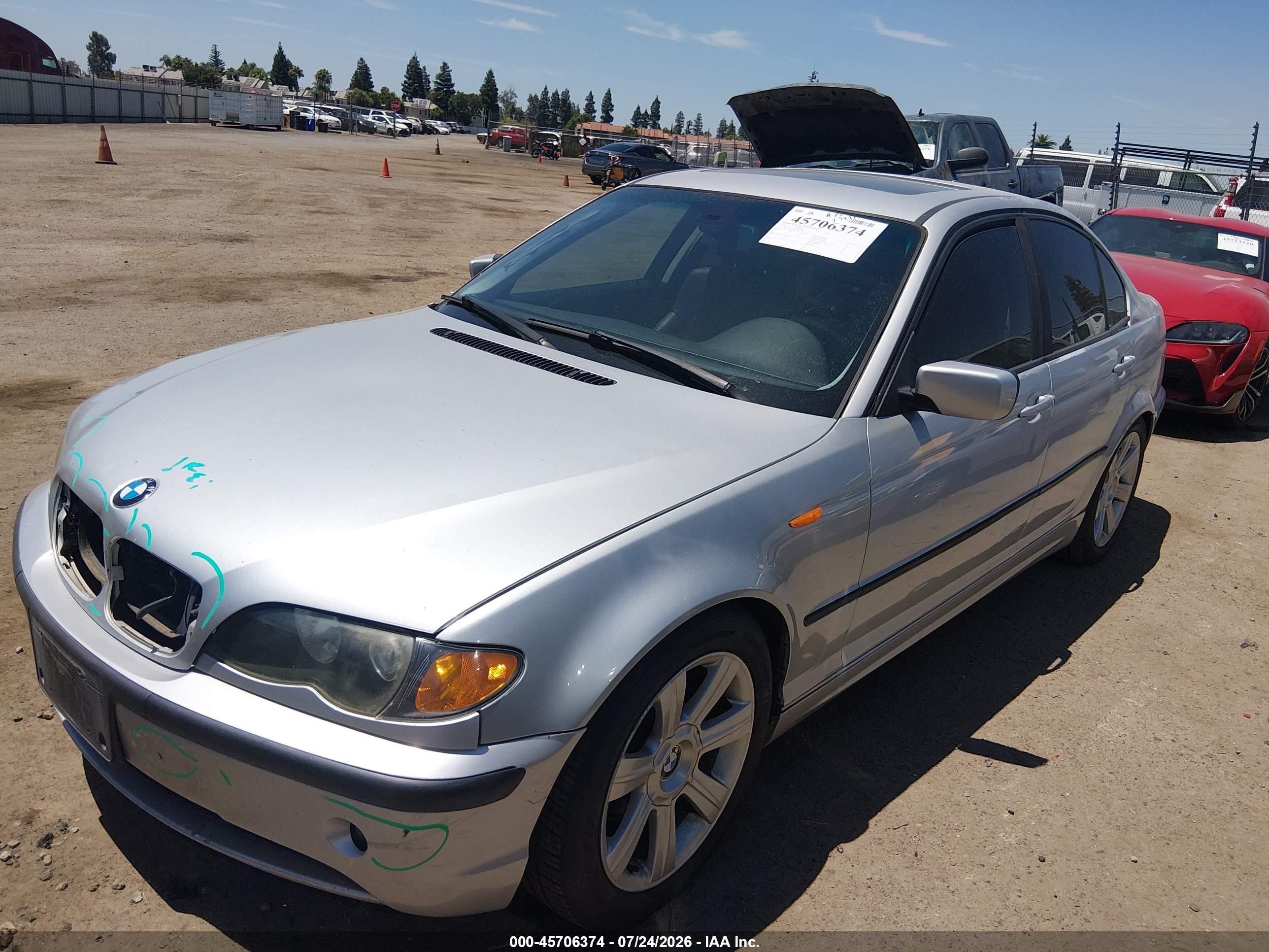 2004 Bmw 325i Silver vin: WBAET37444NJ45796