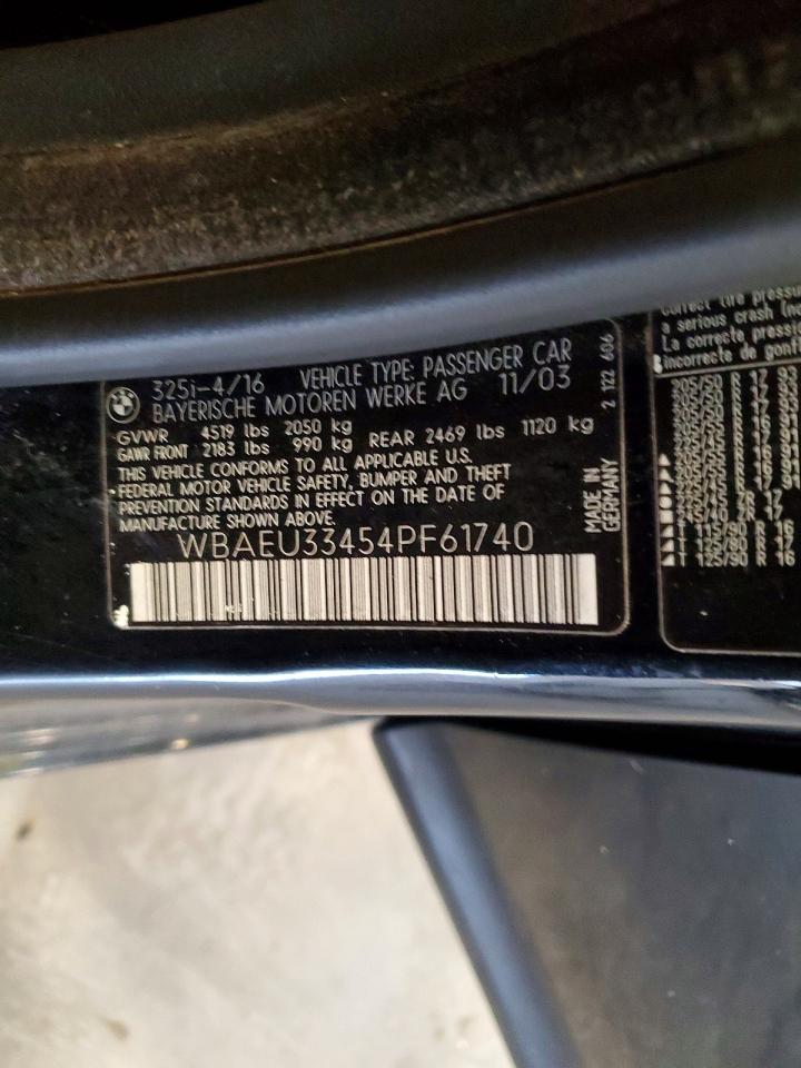 2004 Bmw 325 Xi Charcoal vin: WBAEU33454PF61740