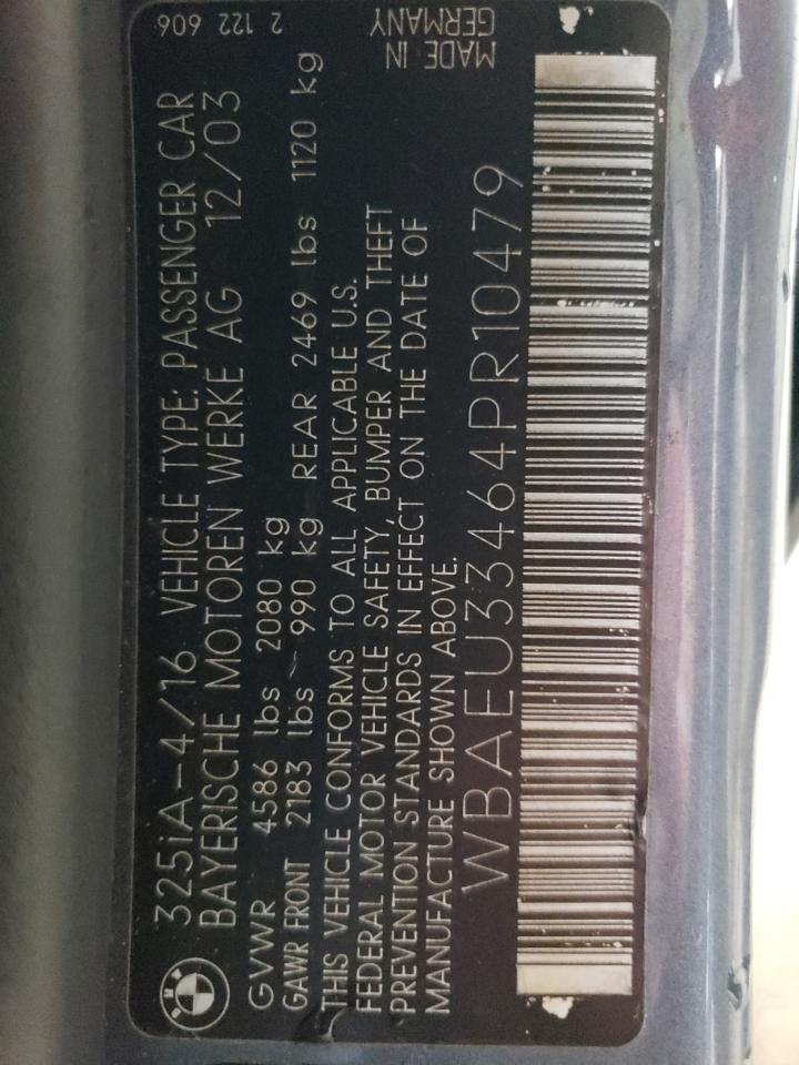2004 Bmw 325 Xi Gray vin: WBAEU33464PR10479