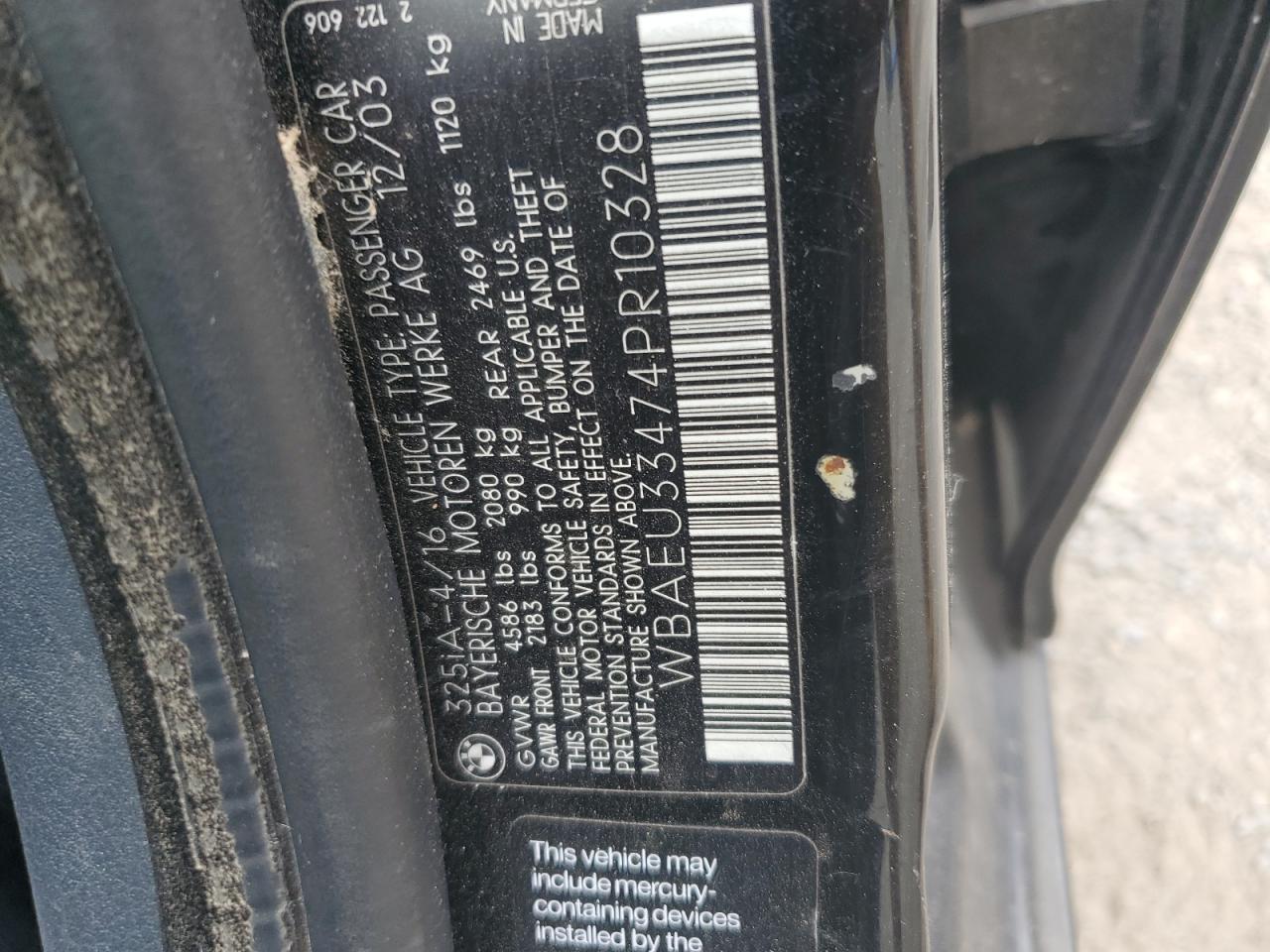 2004 Bmw Motorrad 328 Black vin: WBAEU33474PR10328