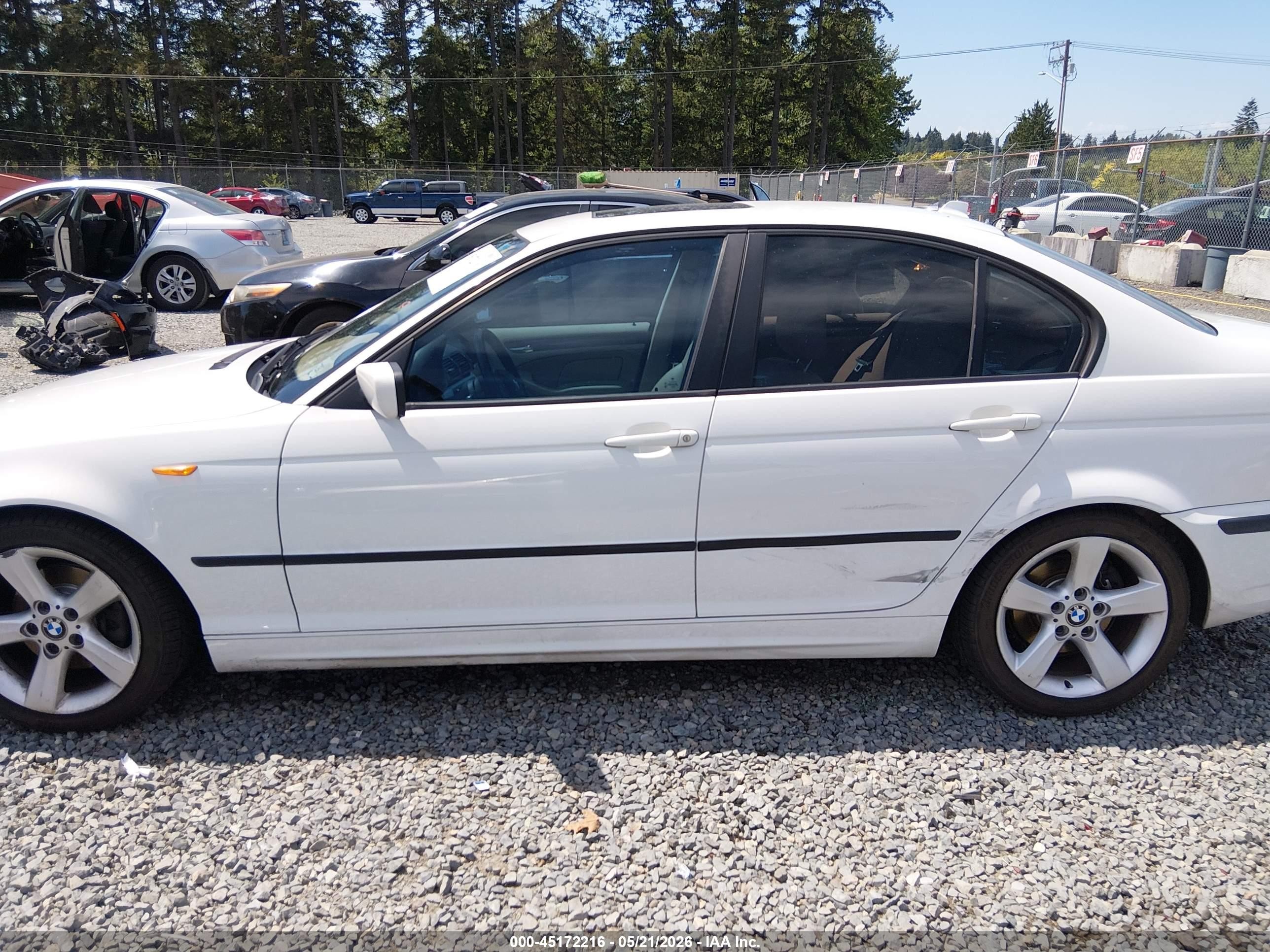 2005 Bmw 325i   White vin: WBAEV33455KW18057
