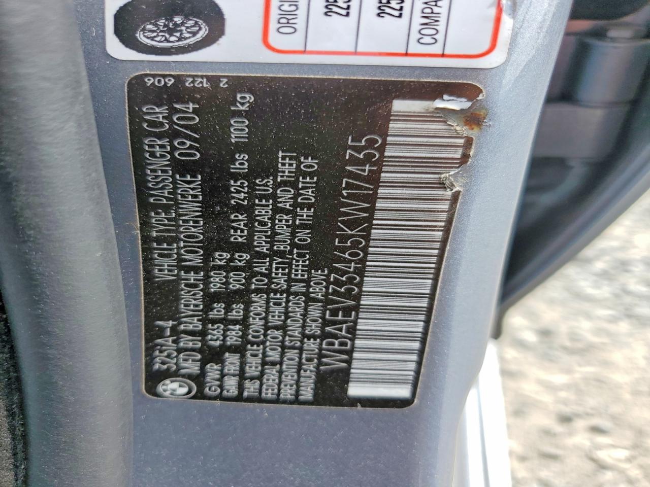 2005 Bmw 325 I Gray vin: WBAEV33465KW17435