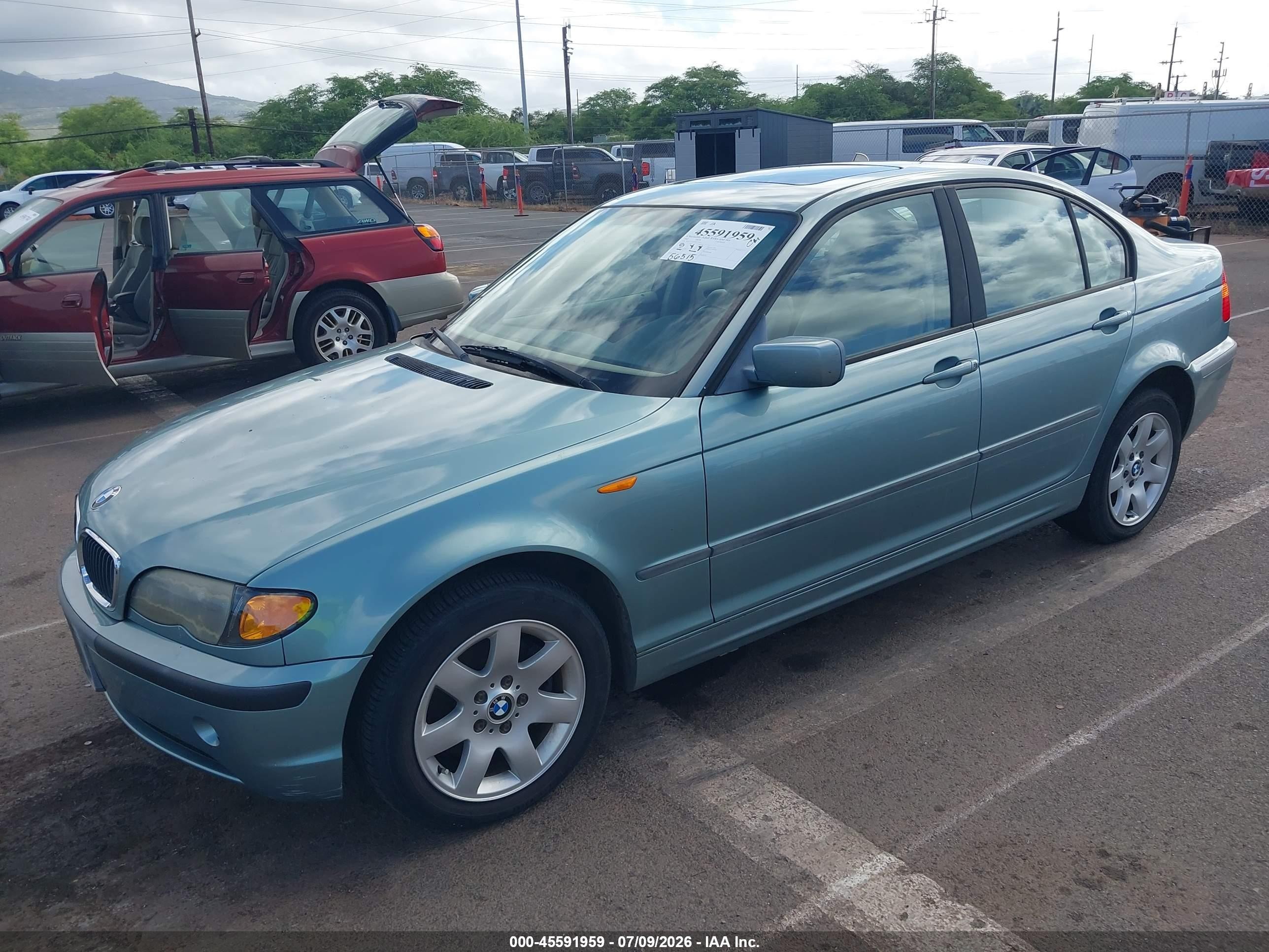 2002 Bmw 3 Series 325i Light Blue vin: WBAEV33492KL76563