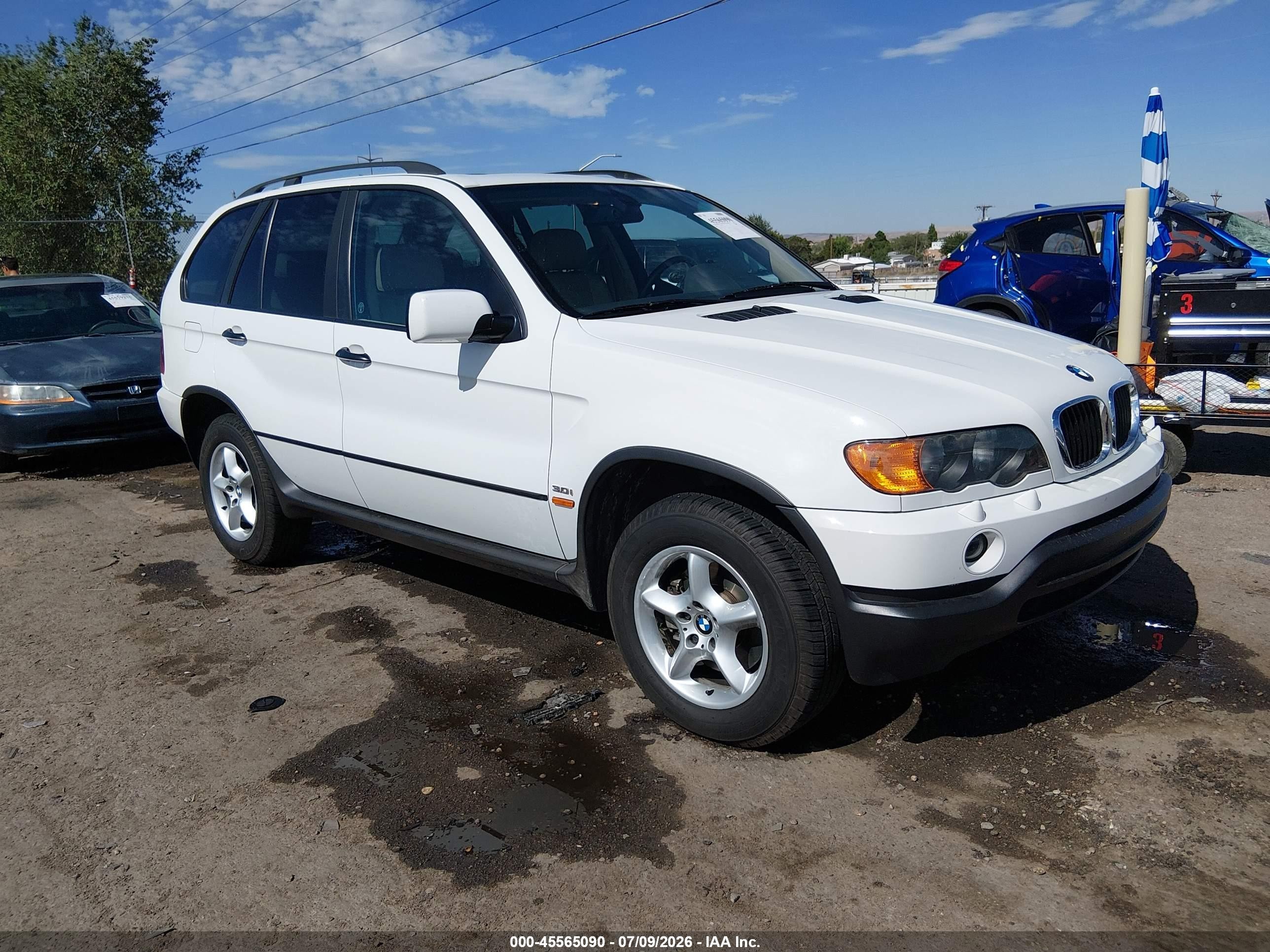 2001 Bmw X5 3.0 White vin: WBAFA53531LM77143