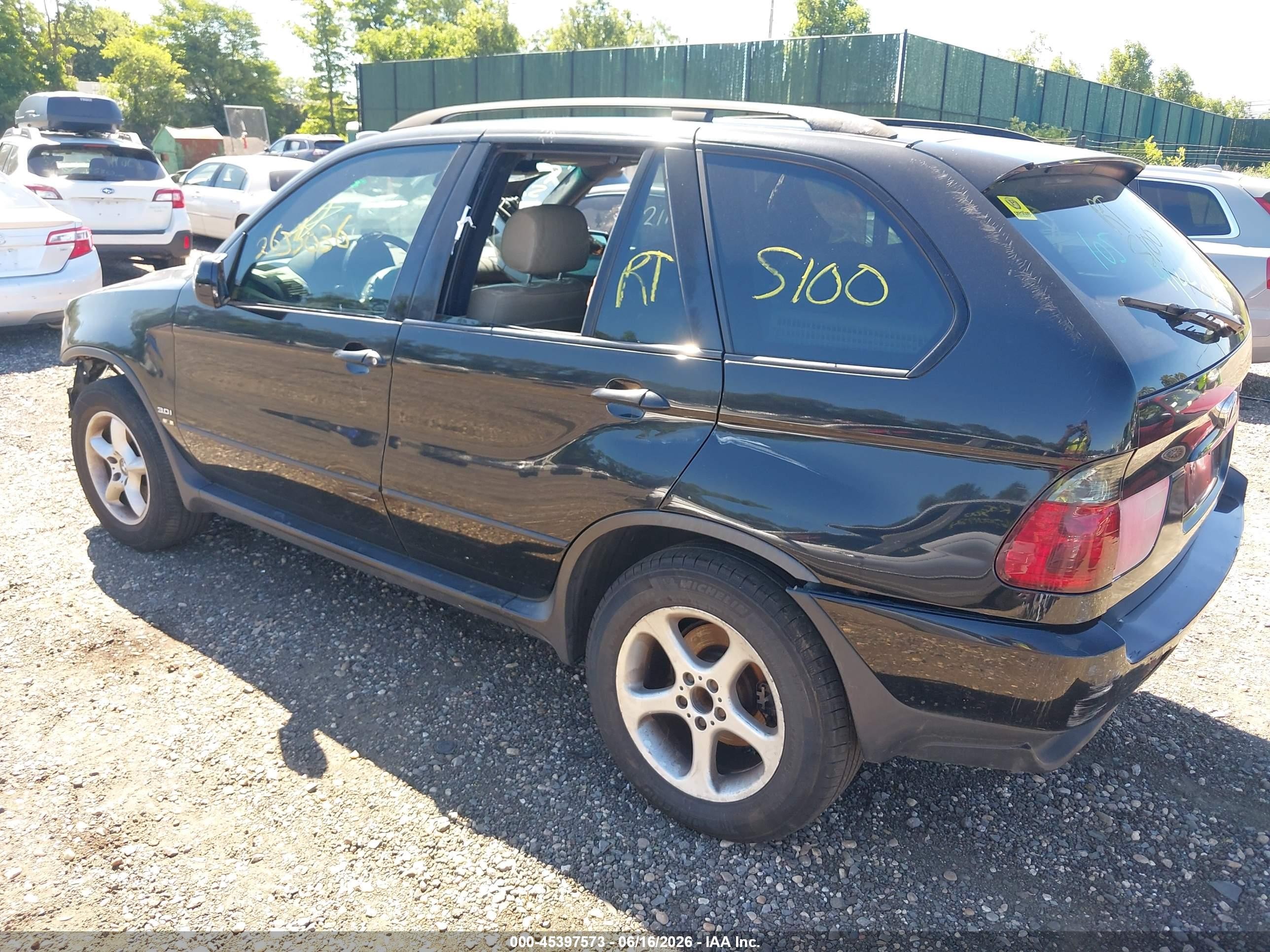 2001 Bmw X5 3.0 Black vin: WBAFA53531LM85002