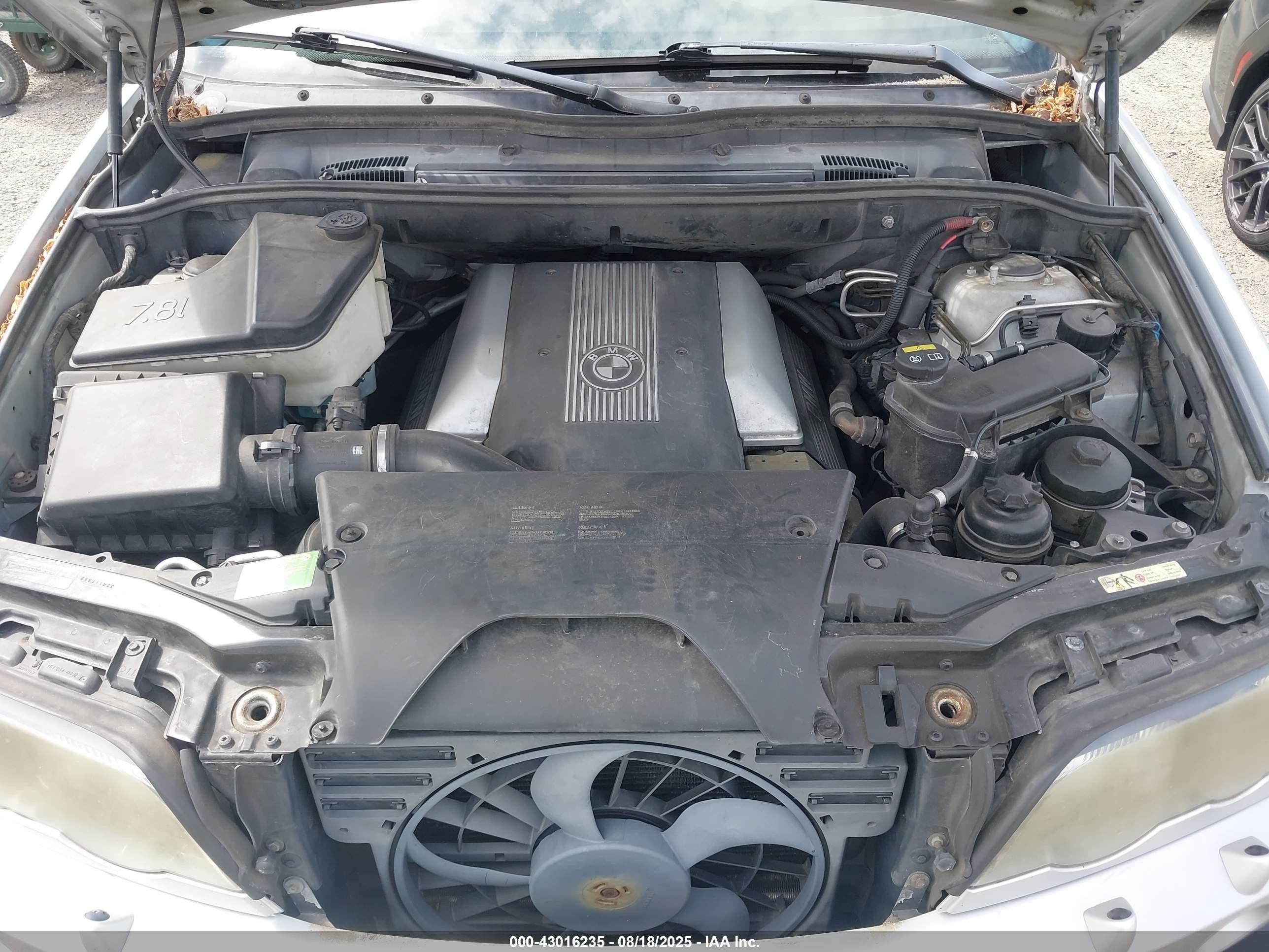2000 Bmw X5 4.4i Серебряный vin: WBAFB3343YLH02330