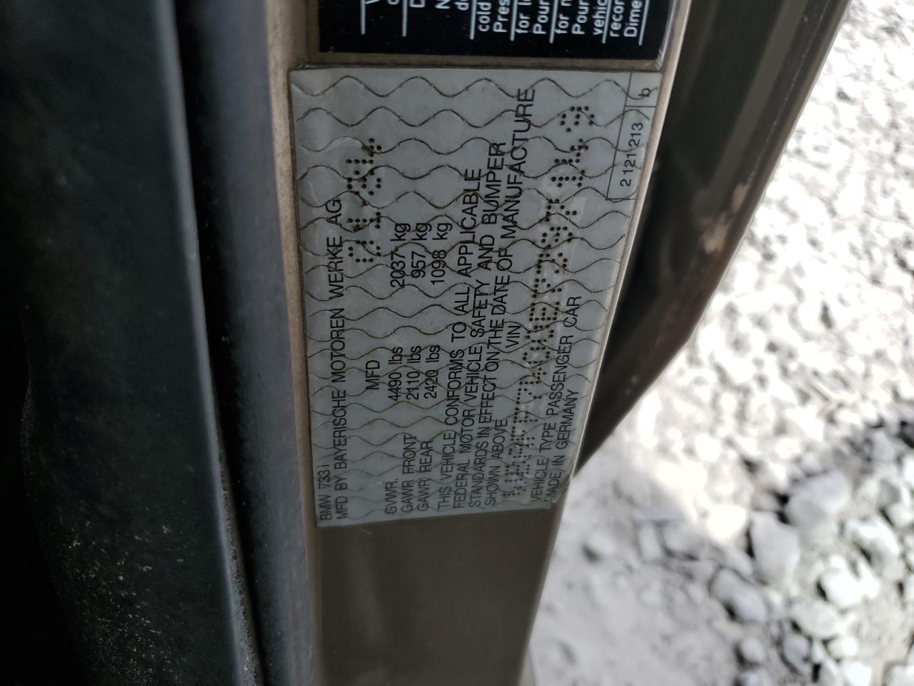 1984 Bmw 733 I Brown vin: WBAFF7400E7397149