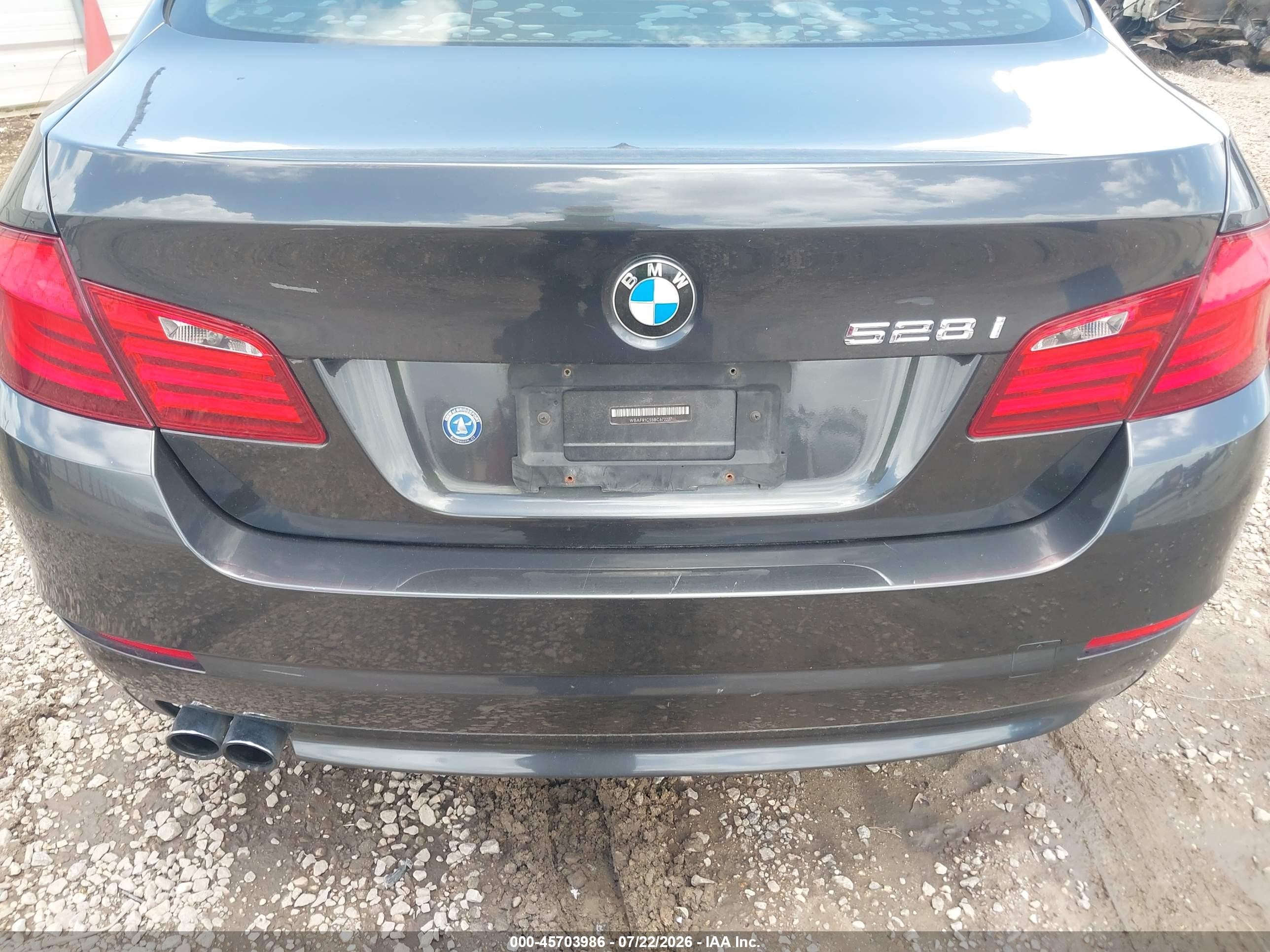 2011 Bmw 528i   Black vin: WBAFR1C55BC672227