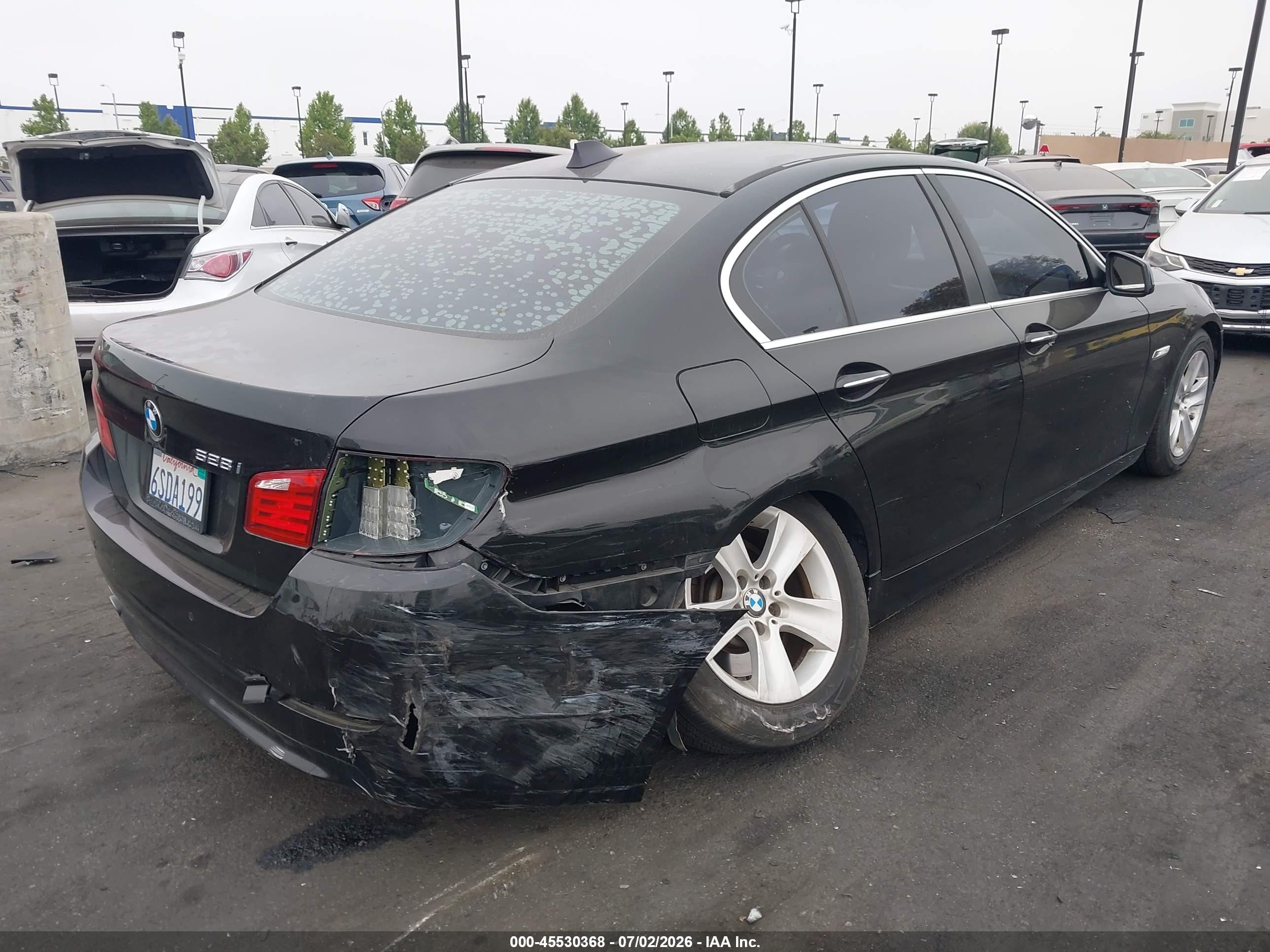 2011 Bmw 528i Black vin: WBAFR1C59BC748077