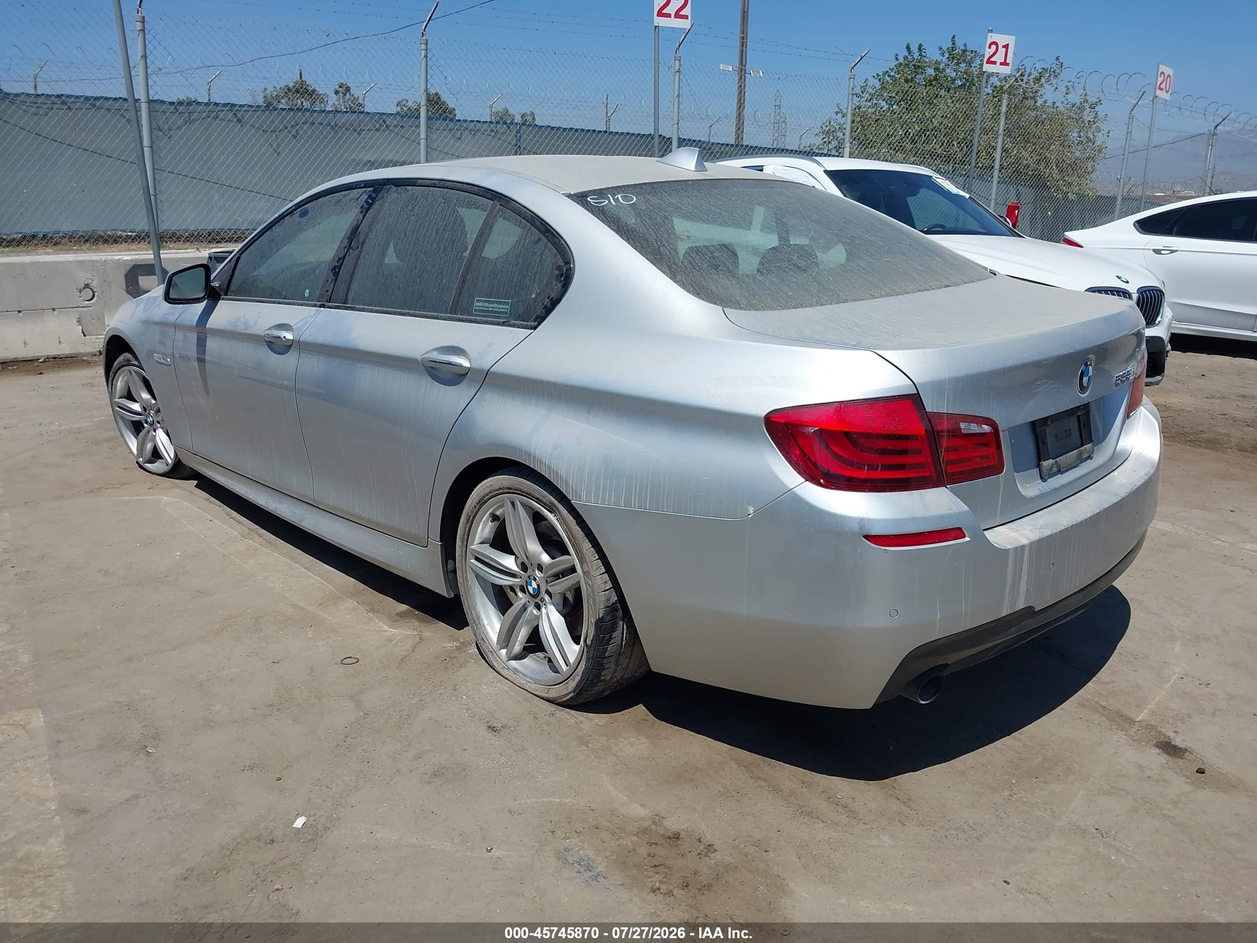 2013 Bmw 535i   Silver vin: WBAFR7C51DC822095