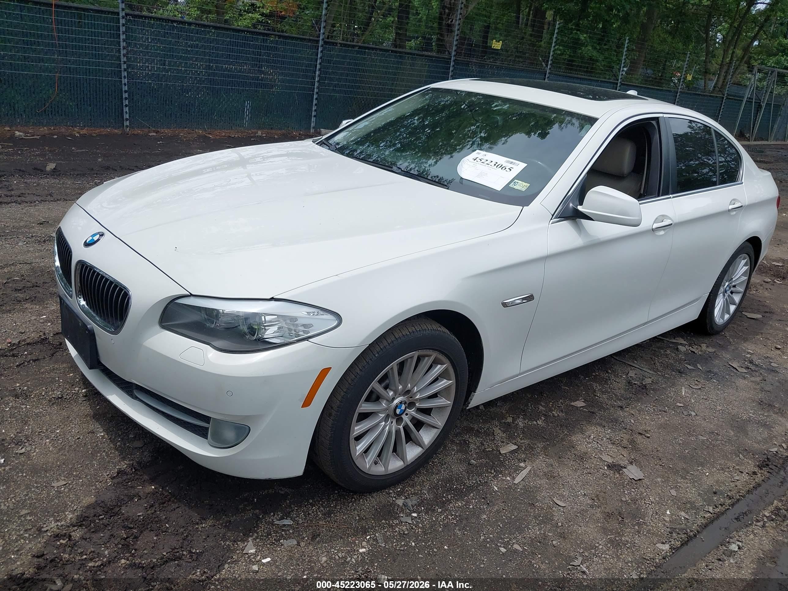 2011 Bmw 535i White vin: WBAFR7C54BC807359